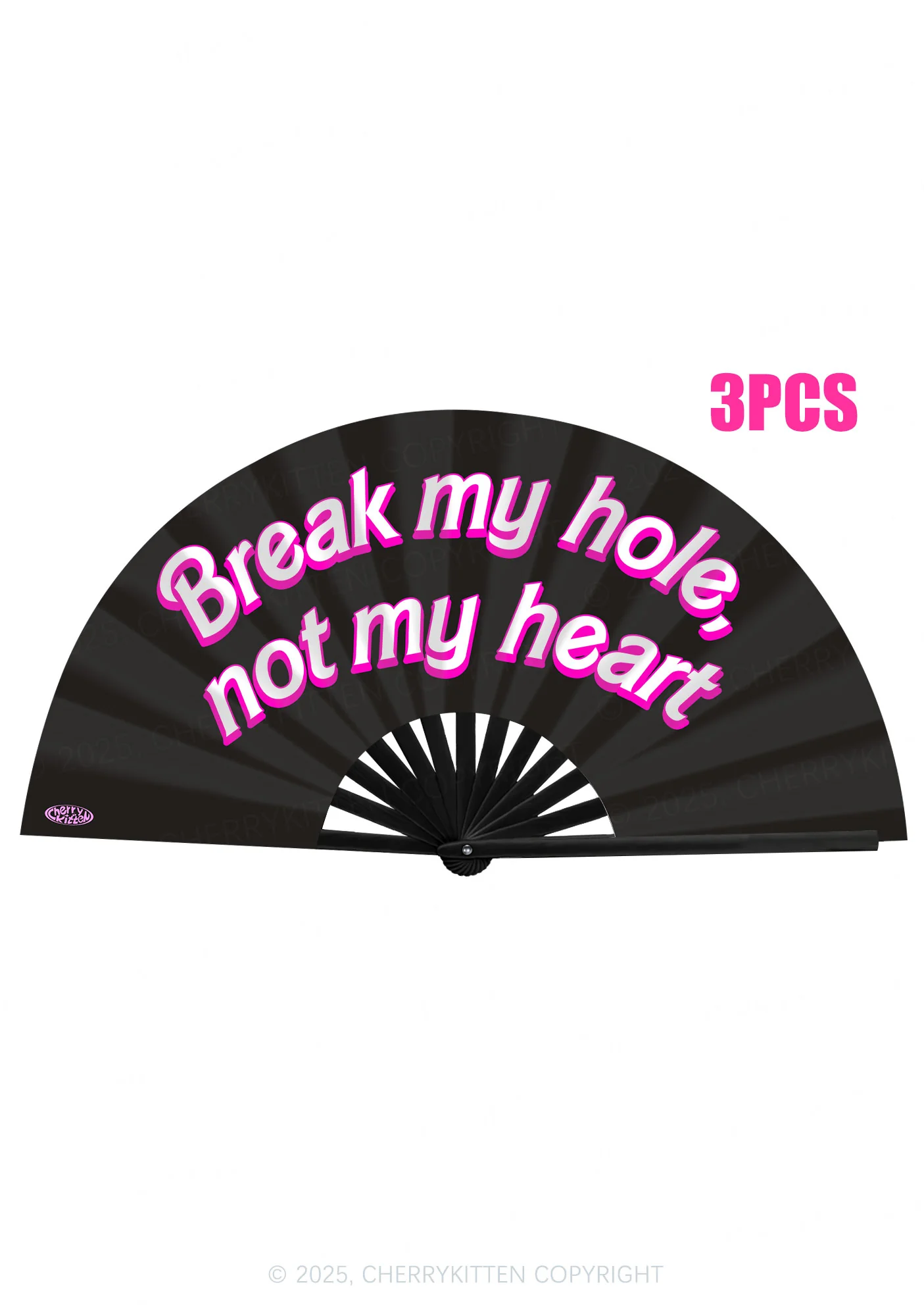 Break My Hole Y2K Rave Hand Fan Cherrykitten - Image 3