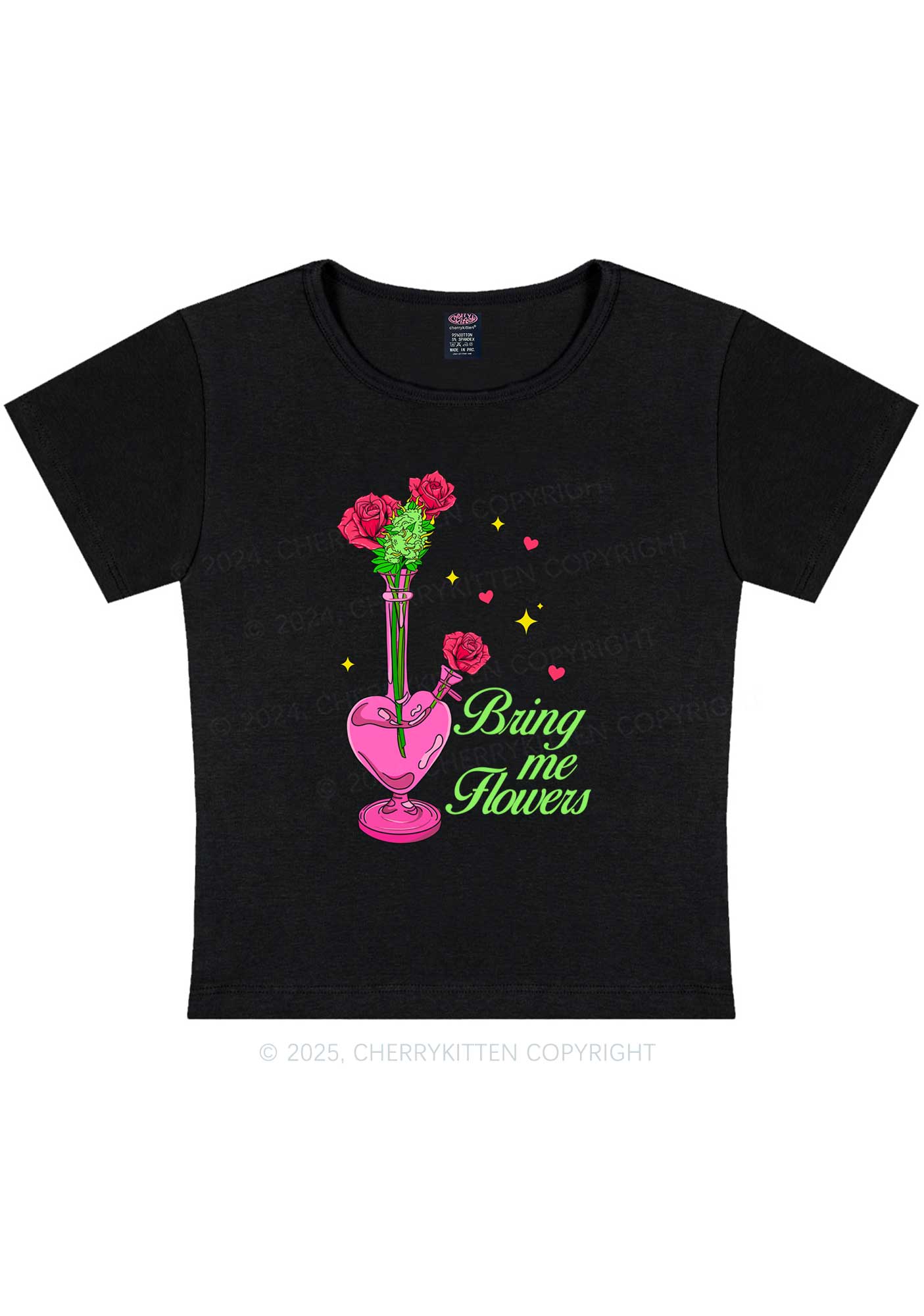 Bring Me Flowers Y2K Baby Tee Cherrykitten - Image 3