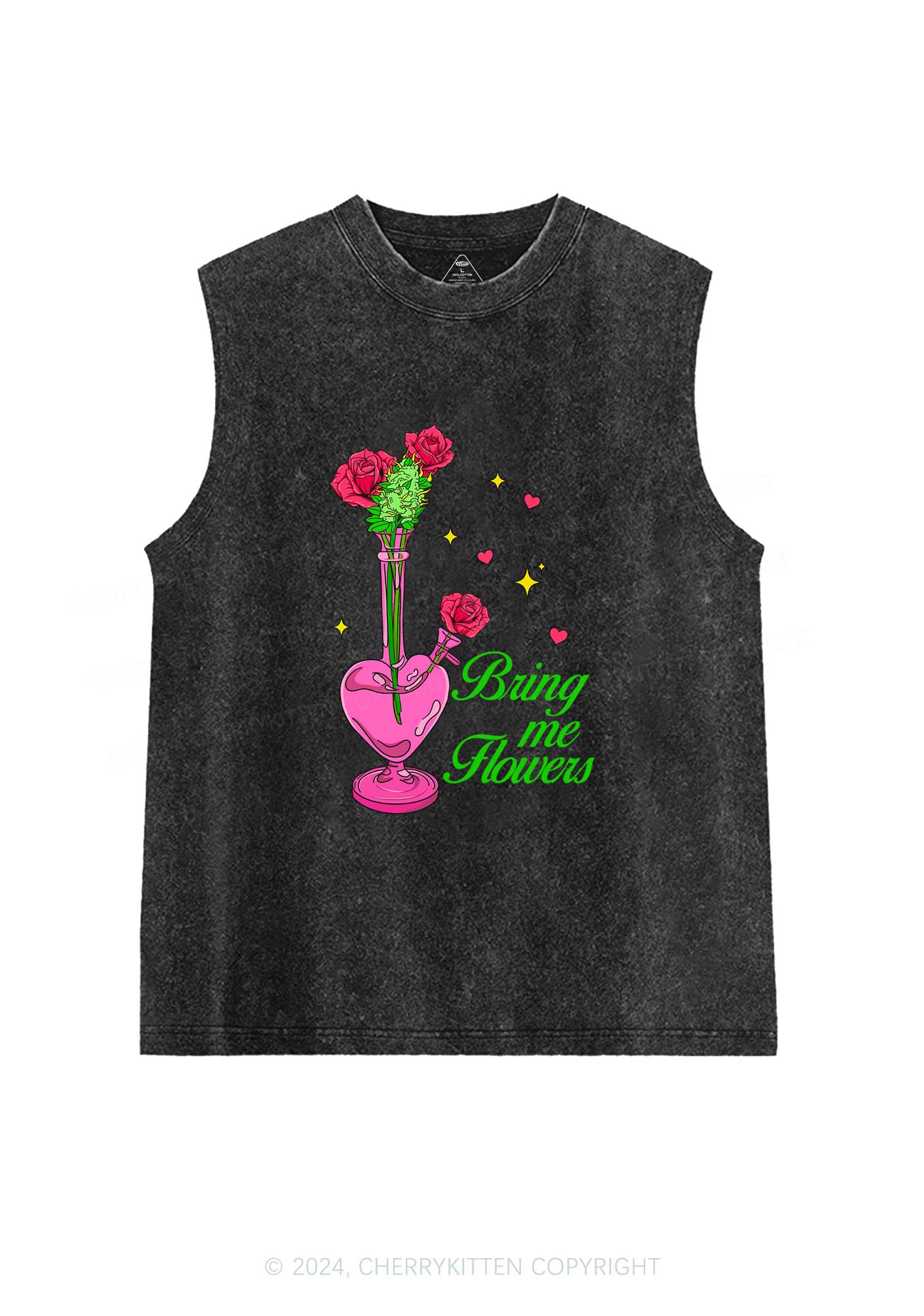 Bring Me Flowers Y2K Washed Tank Cherrykitten - Image 3
