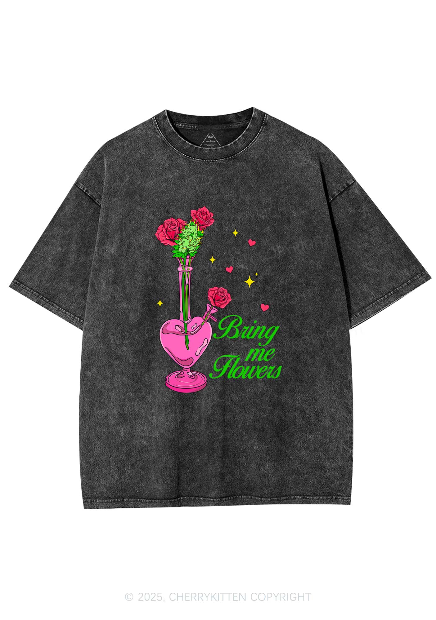 Bring Me Flowers Y2K Washed Tee Cherrykitten - Image 3