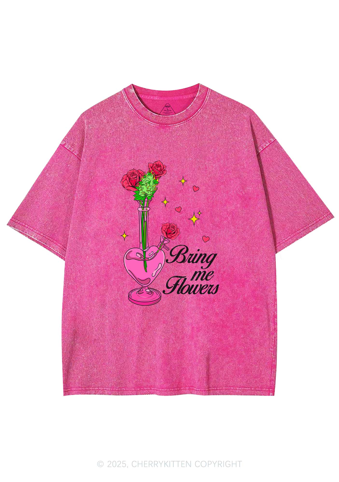 Bring Me Flowers Y2K Washed Tee Cherrykitten - Image 4