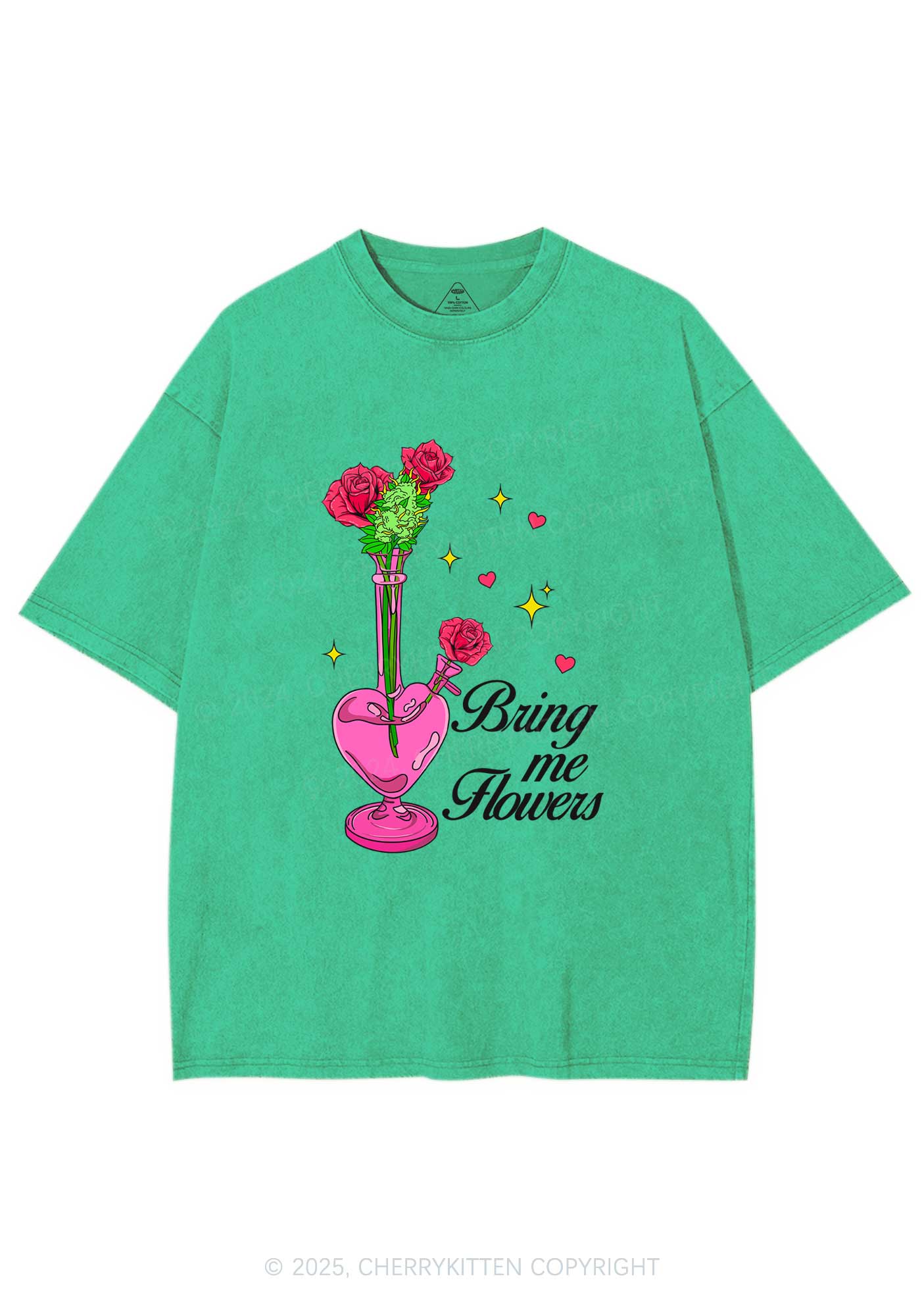 Bring Me Flowers Y2K Washed Tee Cherrykitten - Image 6