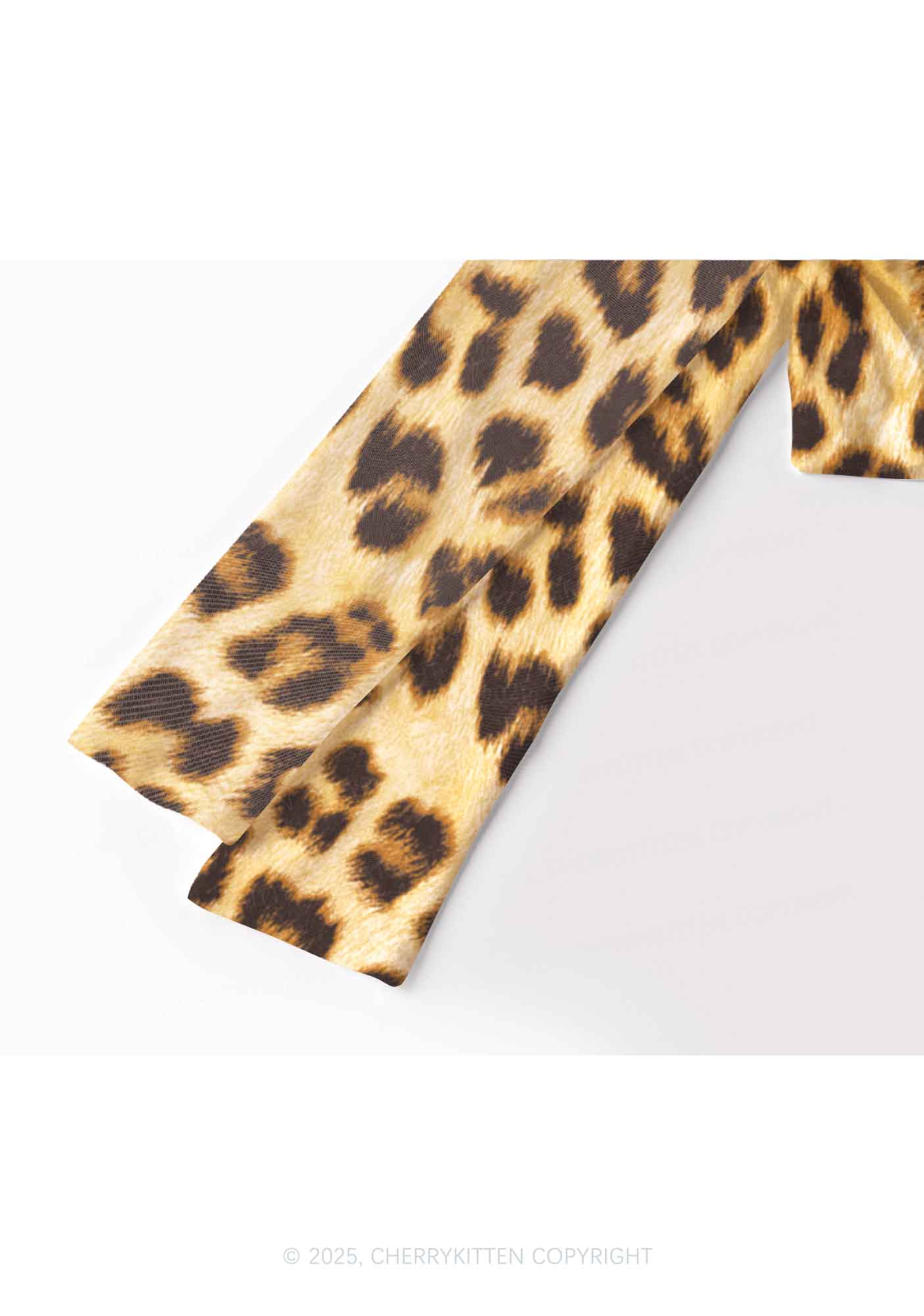Brown Leopard Y2K Mesh Long Sleeve Crop Top Cherrykitten - Image 3