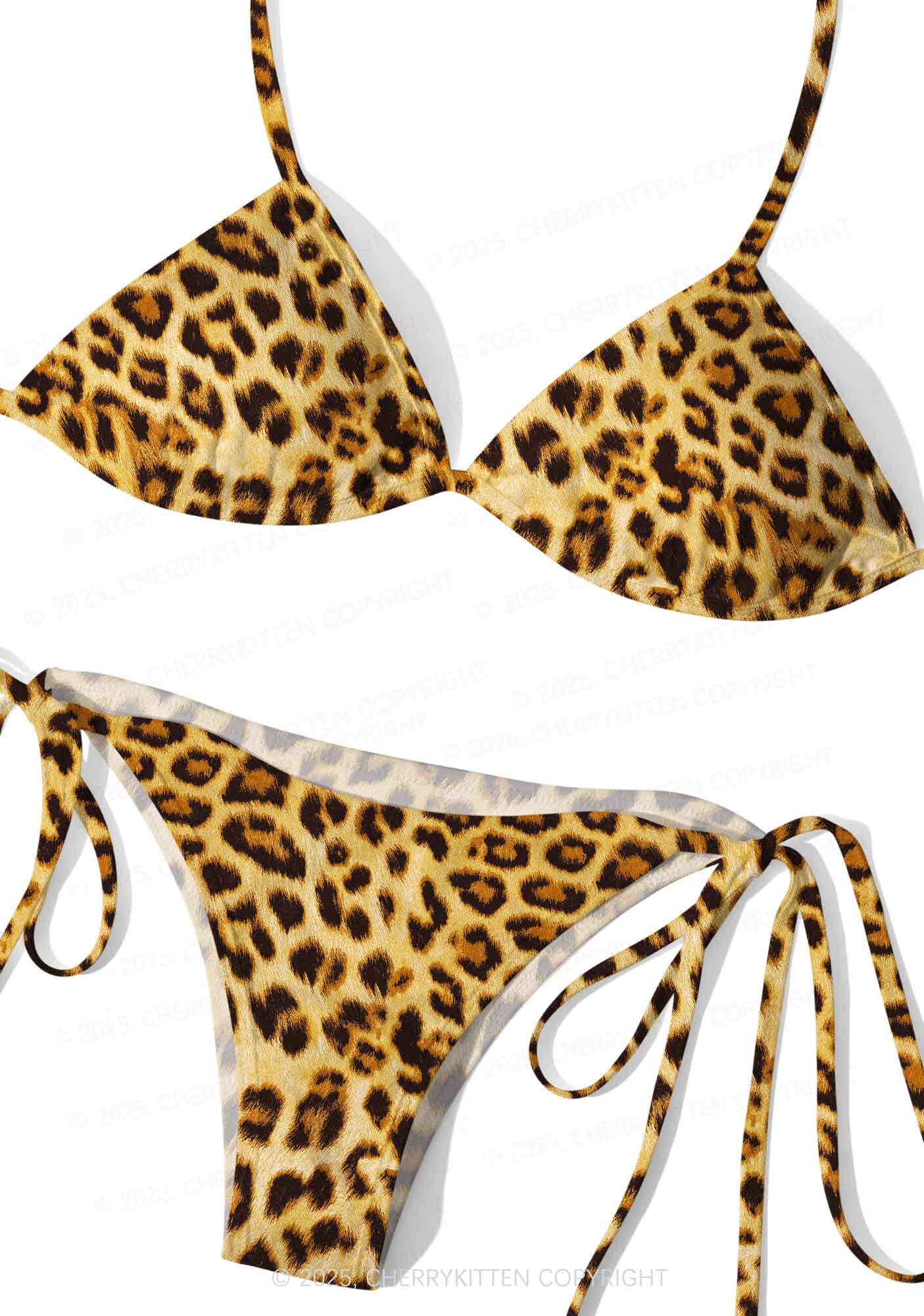 Brown Leopard Y2K Print Bikini Set Cherrykitten - Image 2