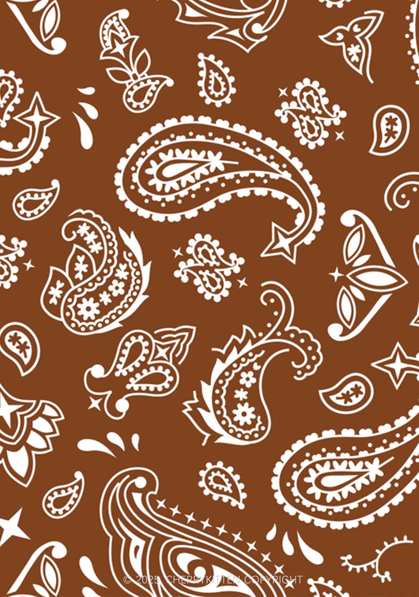 Brown Paisley Y2K Print Bikini Set Cherrykitten - Image 2