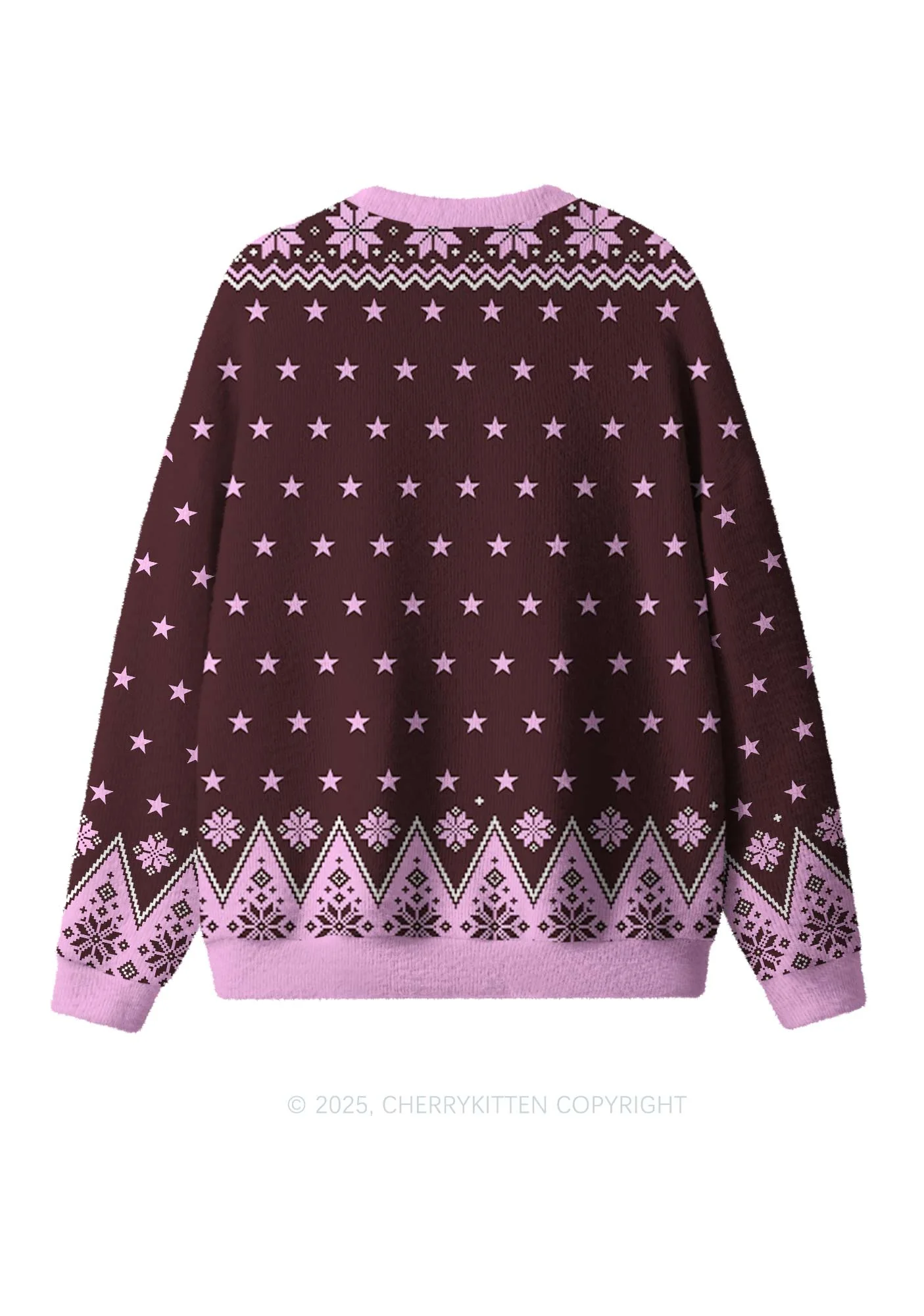 Brown Smoking Rats Y2K Christmas Knit Sweatshirt Cherrykitten - Image 2