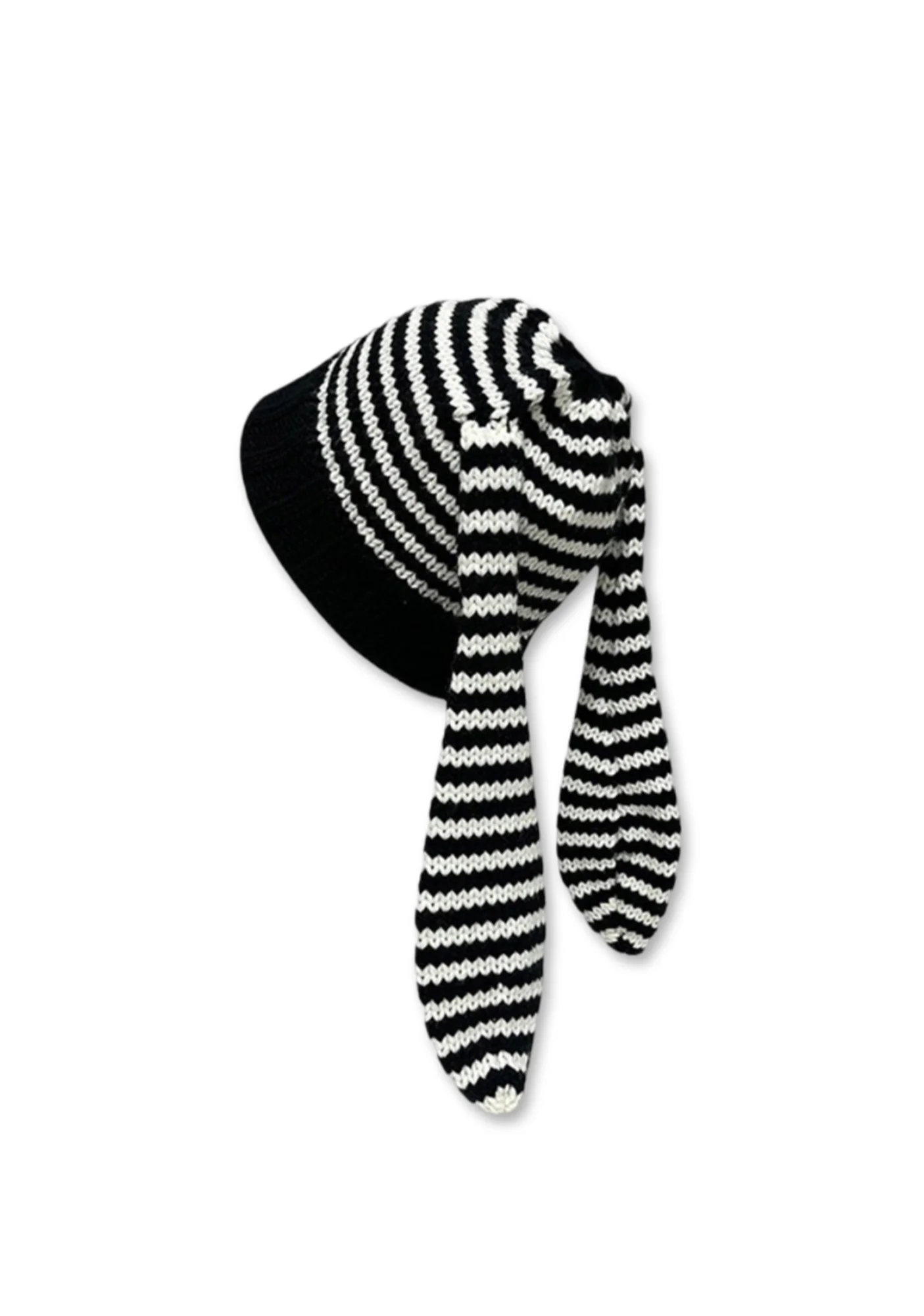 Bunny Ears Striped Y2K Knitted Hat Cherrykitten - Image 4