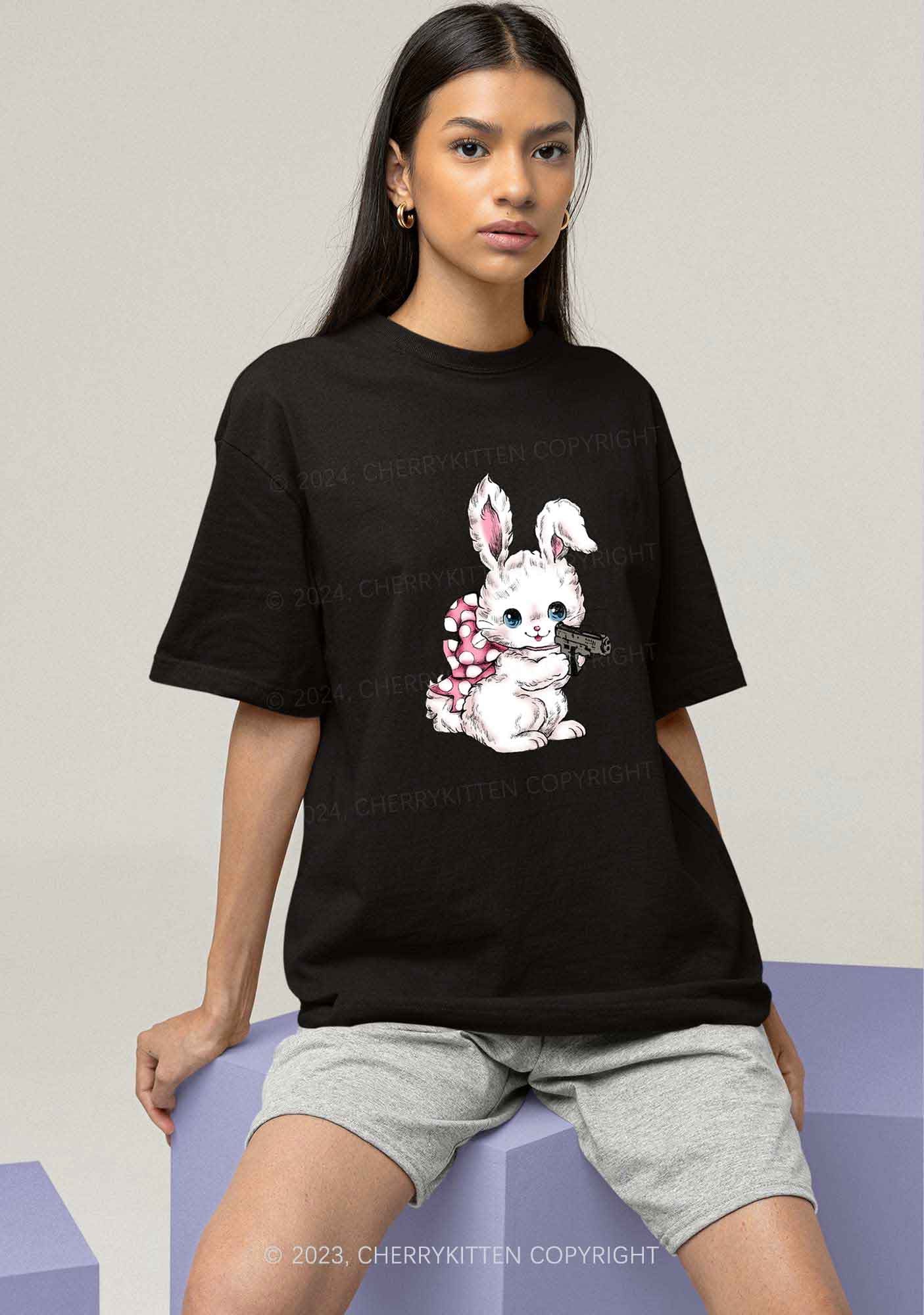 Bunny Shooting Y2K Chunky Shirt Cherrykitten - Image 2
