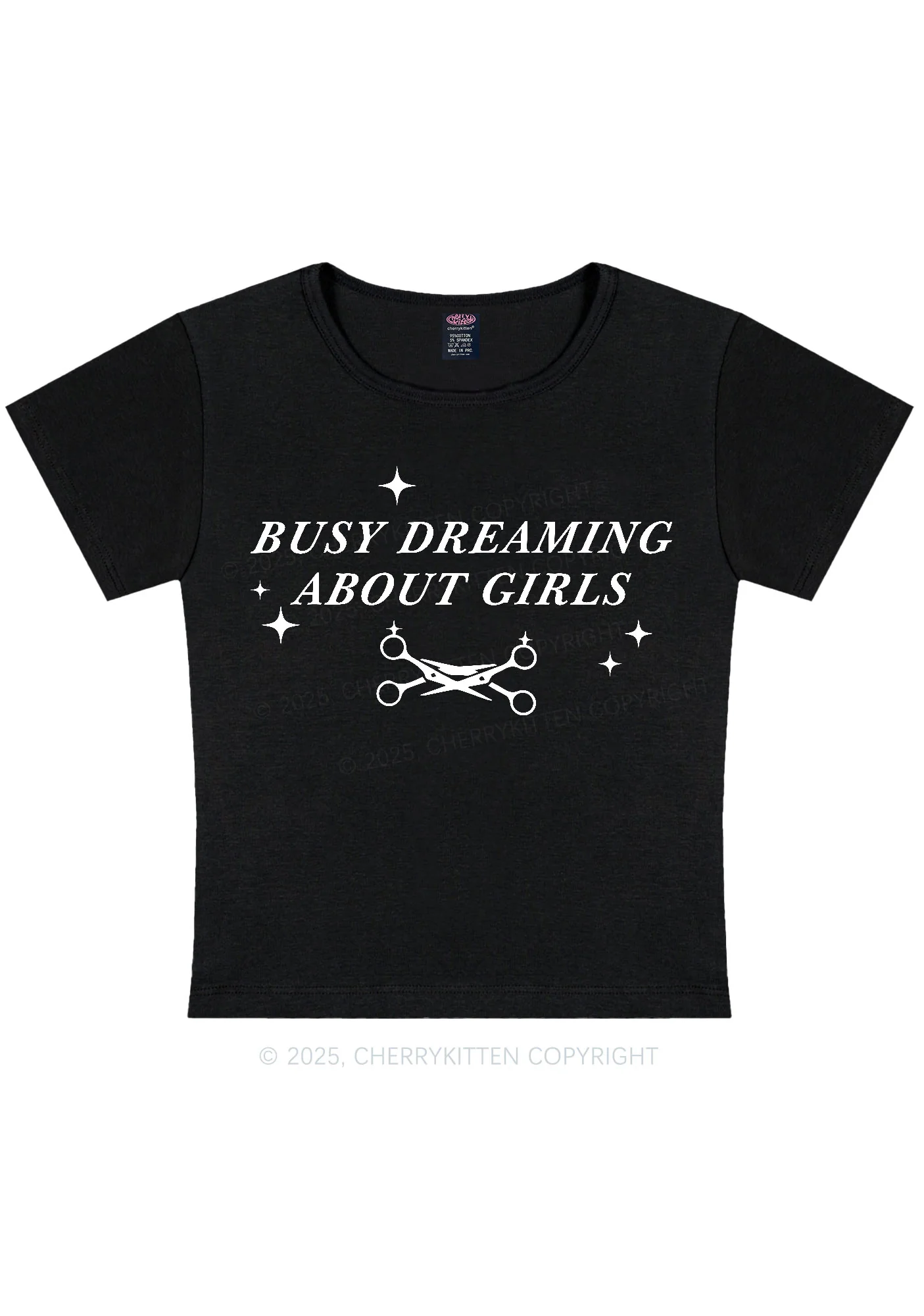 Busy Dreaming About Girls Pride Y2K Baby Tee Cherrykitten - Image 4