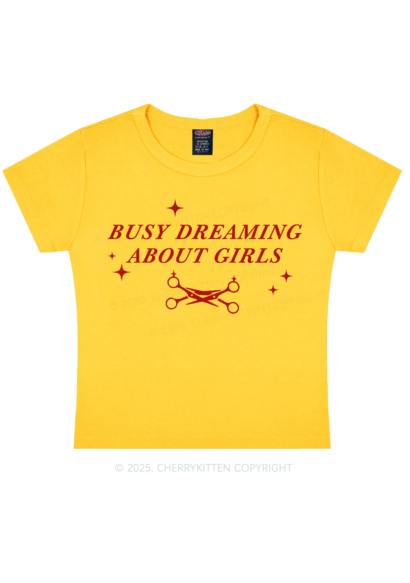Busy Dreaming About Girls Pride Y2K Baby Tee Cherrykitten - Image 5