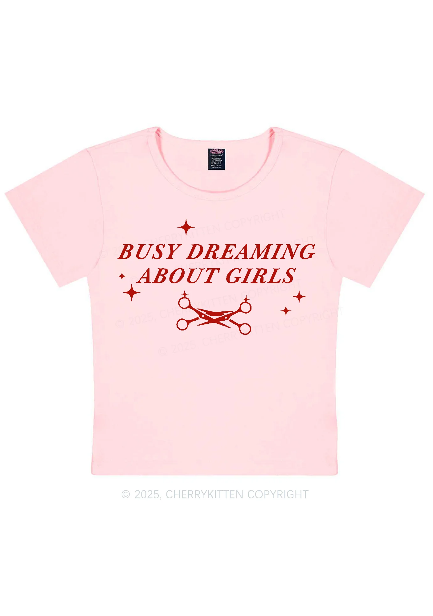 Busy Dreaming About Girls Pride Y2K Baby Tee Cherrykitten - Image 6