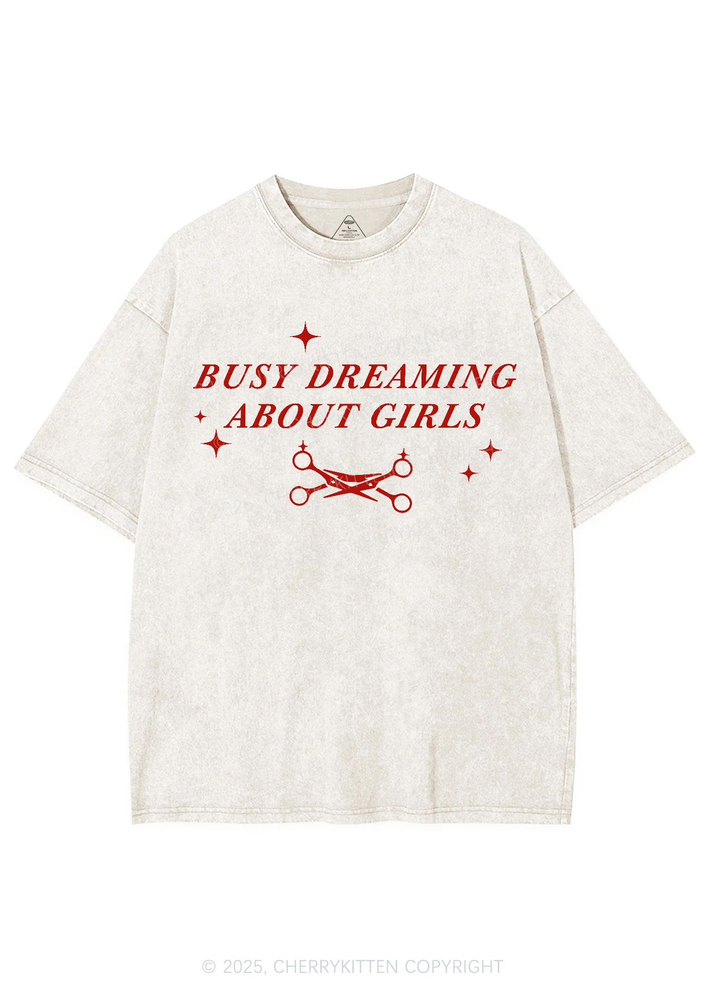 Busy Dreaming About Girls Pride Y2K Shirts Washed Tee Cherrykitten - Image 5