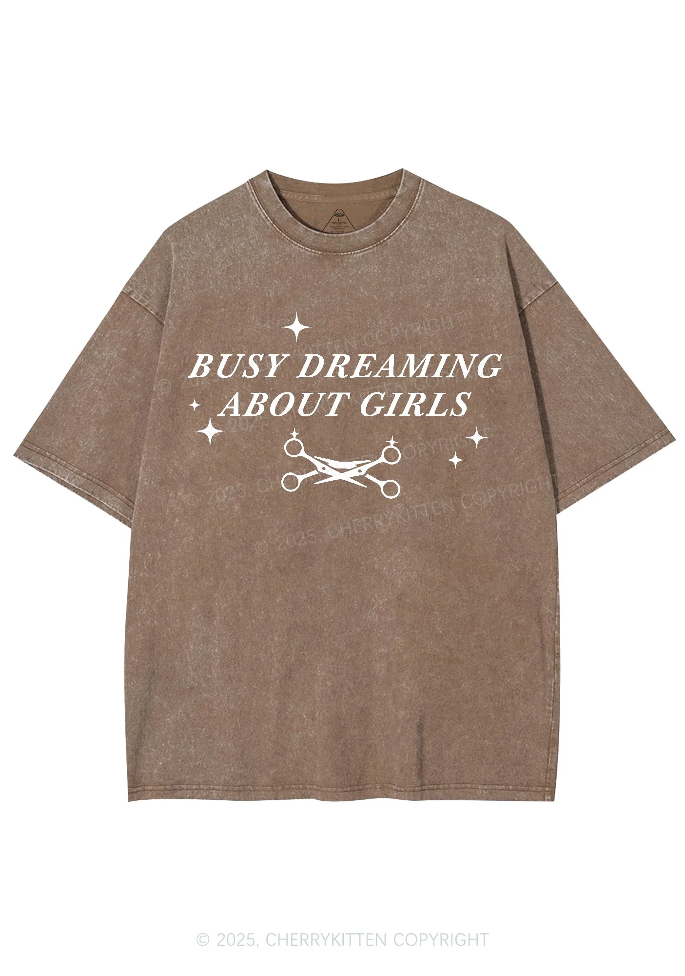 Busy Dreaming About Girls Pride Y2K Shirts Washed Tee Cherrykitten - Image 7
