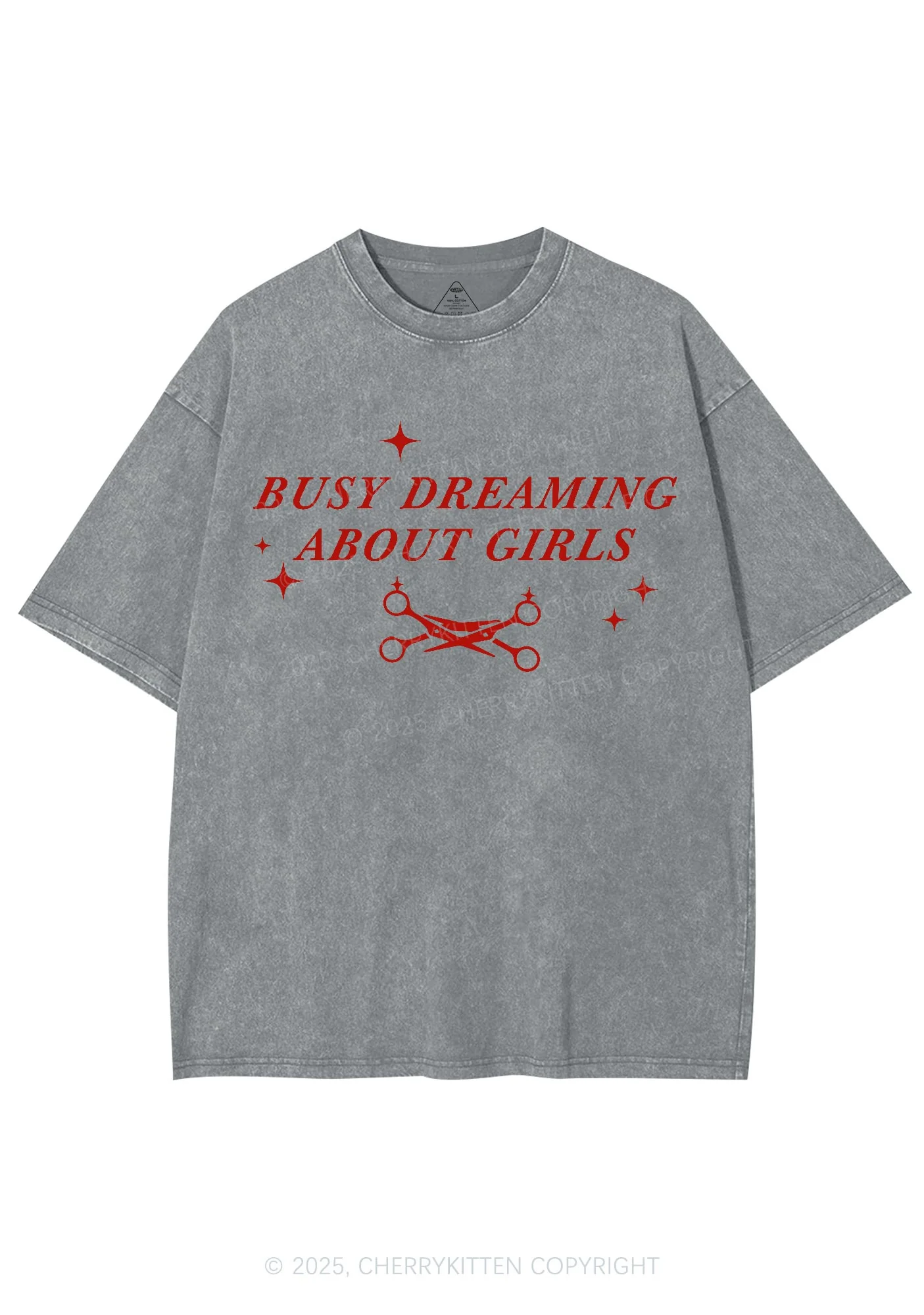 Busy Dreaming About Girls Pride Y2K Shirts Washed Tee Cherrykitten - Image 8