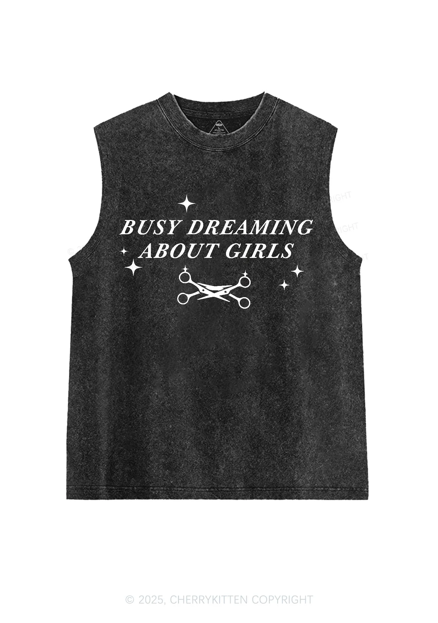 Busy Dreaming About Girls Pride Y2K Washed Muscle Tank Cherrykitten - Image 3