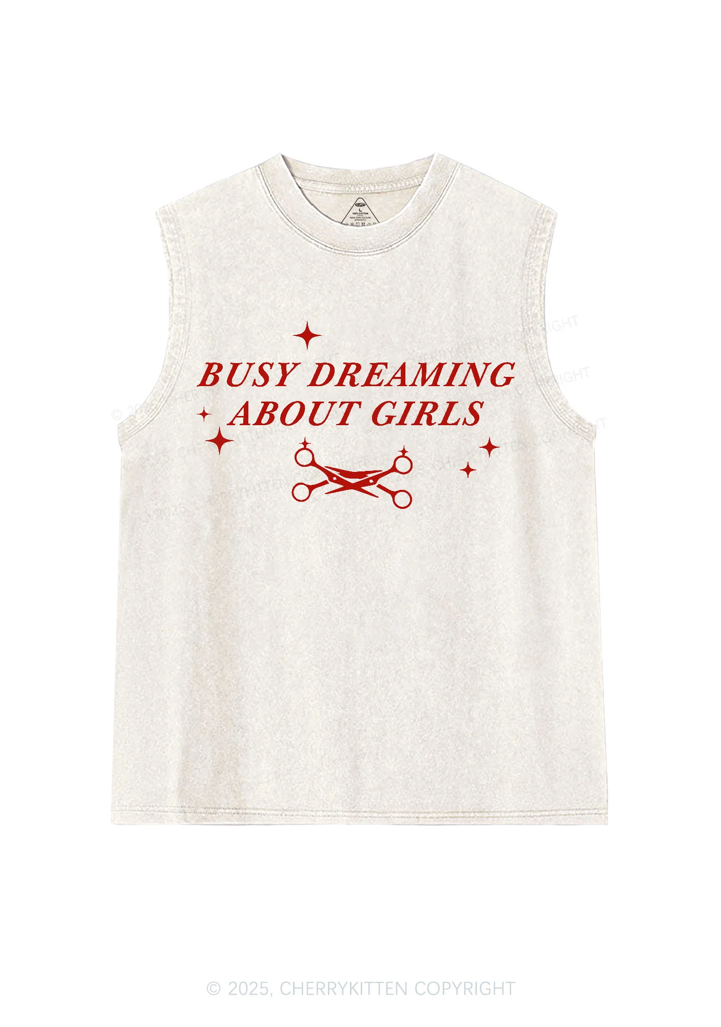 Busy Dreaming About Girls Pride Y2K Washed Muscle Tank Cherrykitten - Image 4