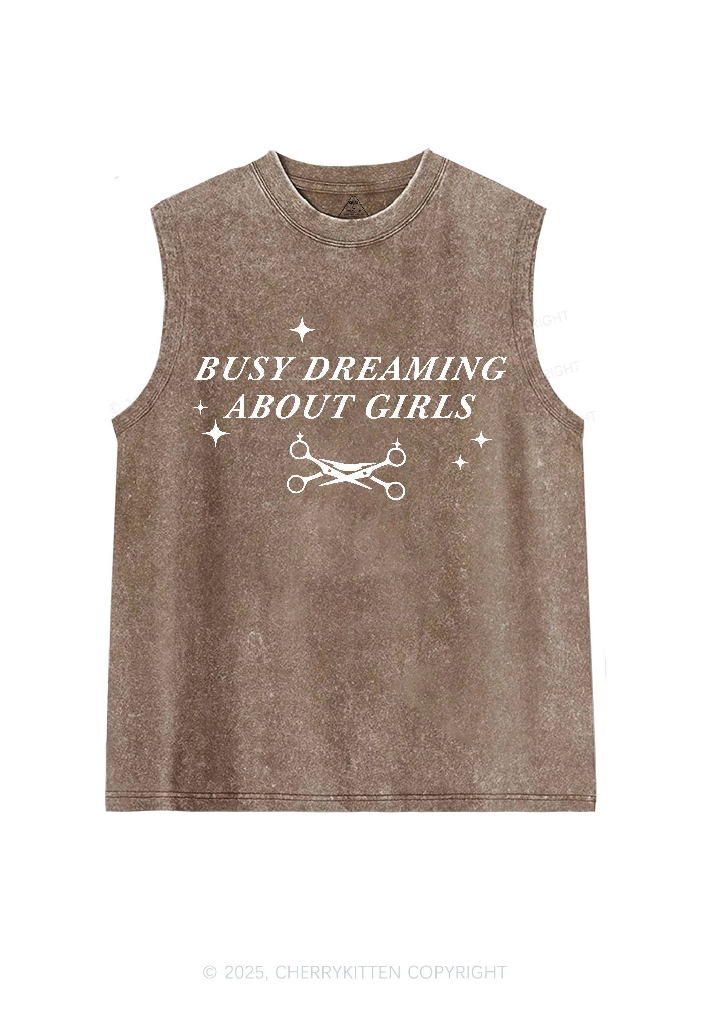 Busy Dreaming About Girls Pride Y2K Washed Muscle Tank Cherrykitten - Image 5