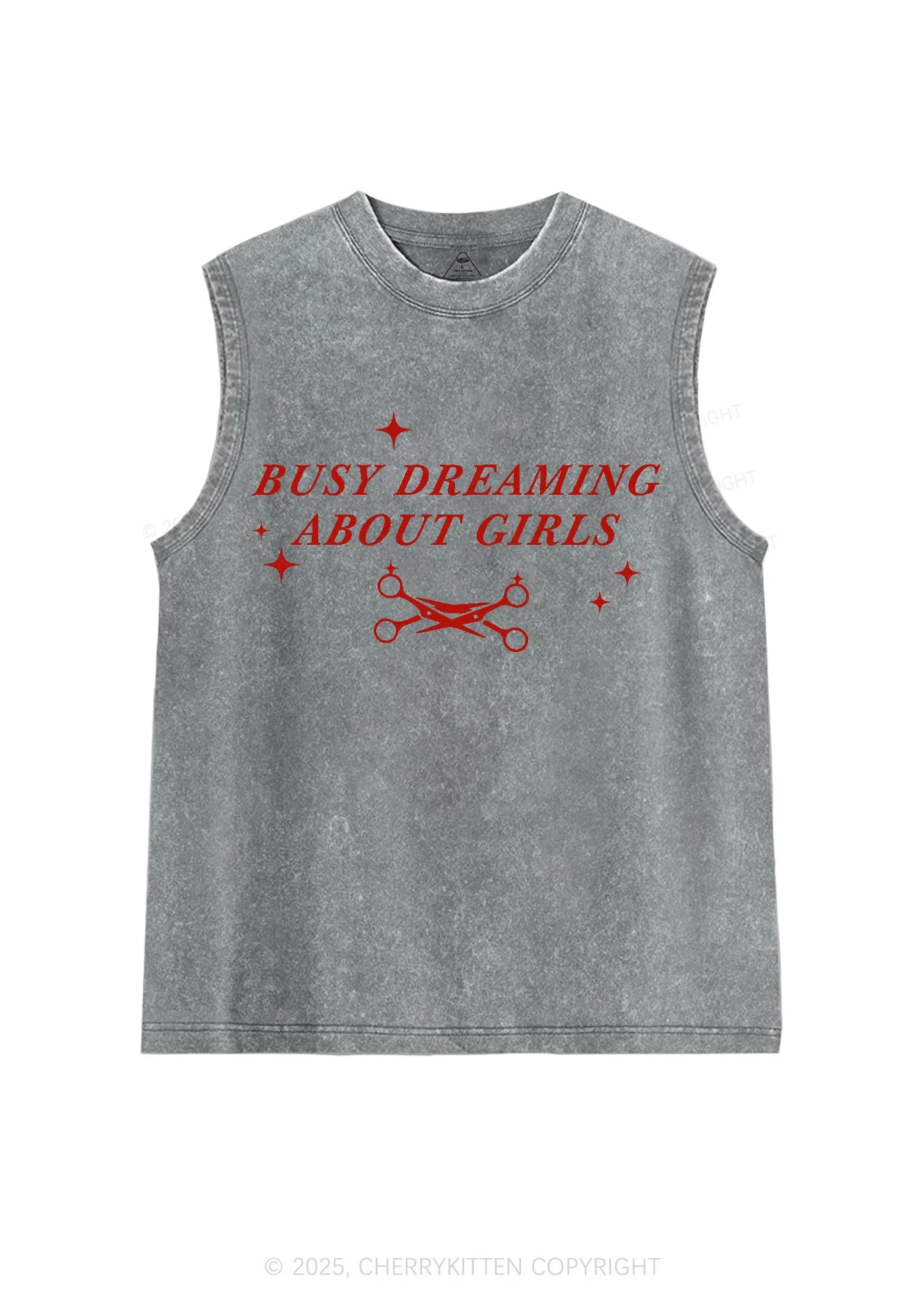 Busy Dreaming About Girls Pride Y2K Washed Muscle Tank Cherrykitten - Image 6