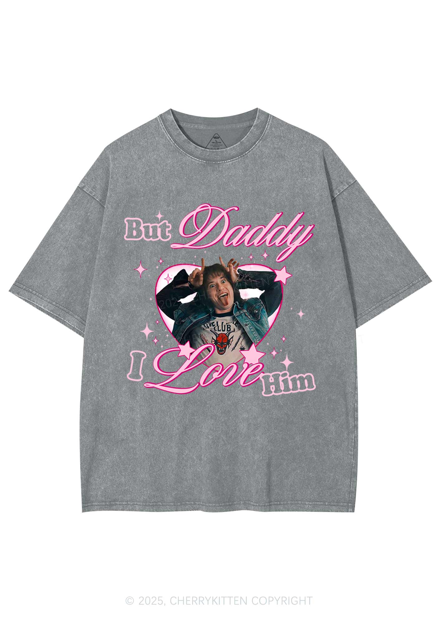 But Daddy I Love EM Y2K Shirts Washed Tee Cherrykitten - Image 6