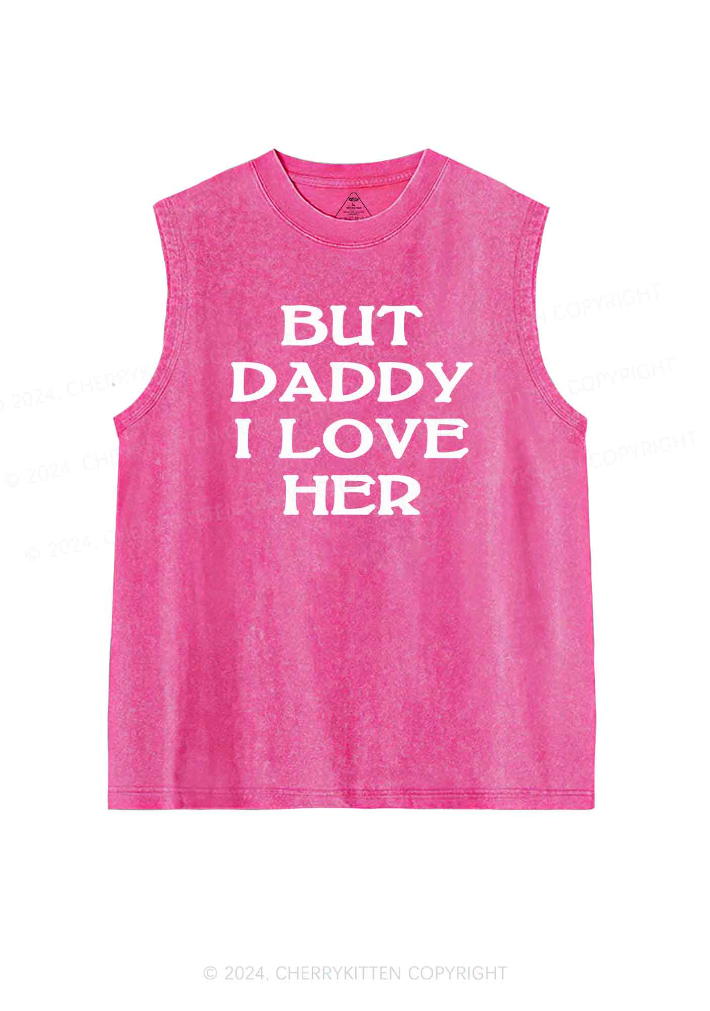 But Daddy I Love Her Y2K Washed Tank Cherrykitten - Image 3