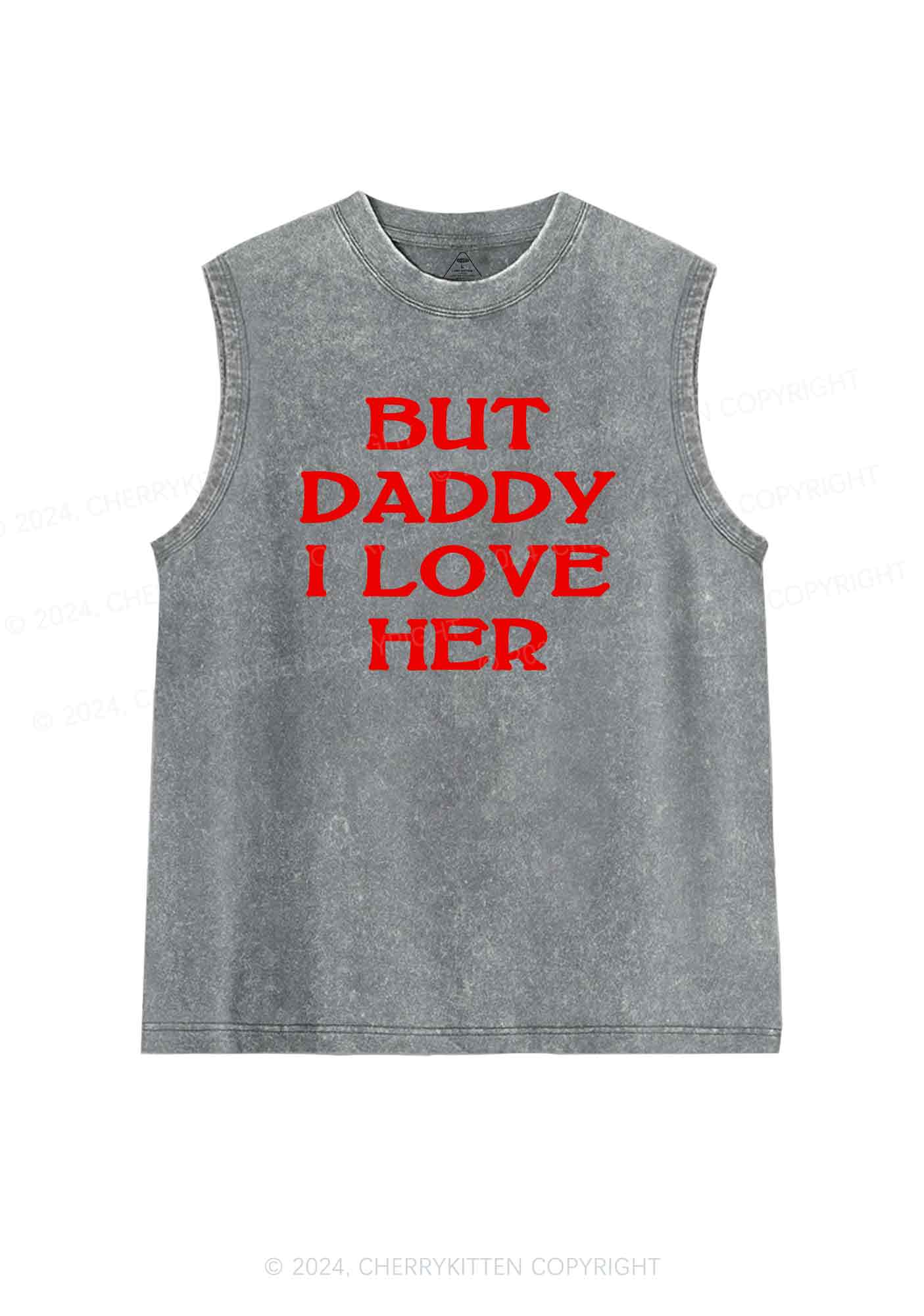 But Daddy I Love Her Y2K Washed Tank Cherrykitten - Image 5