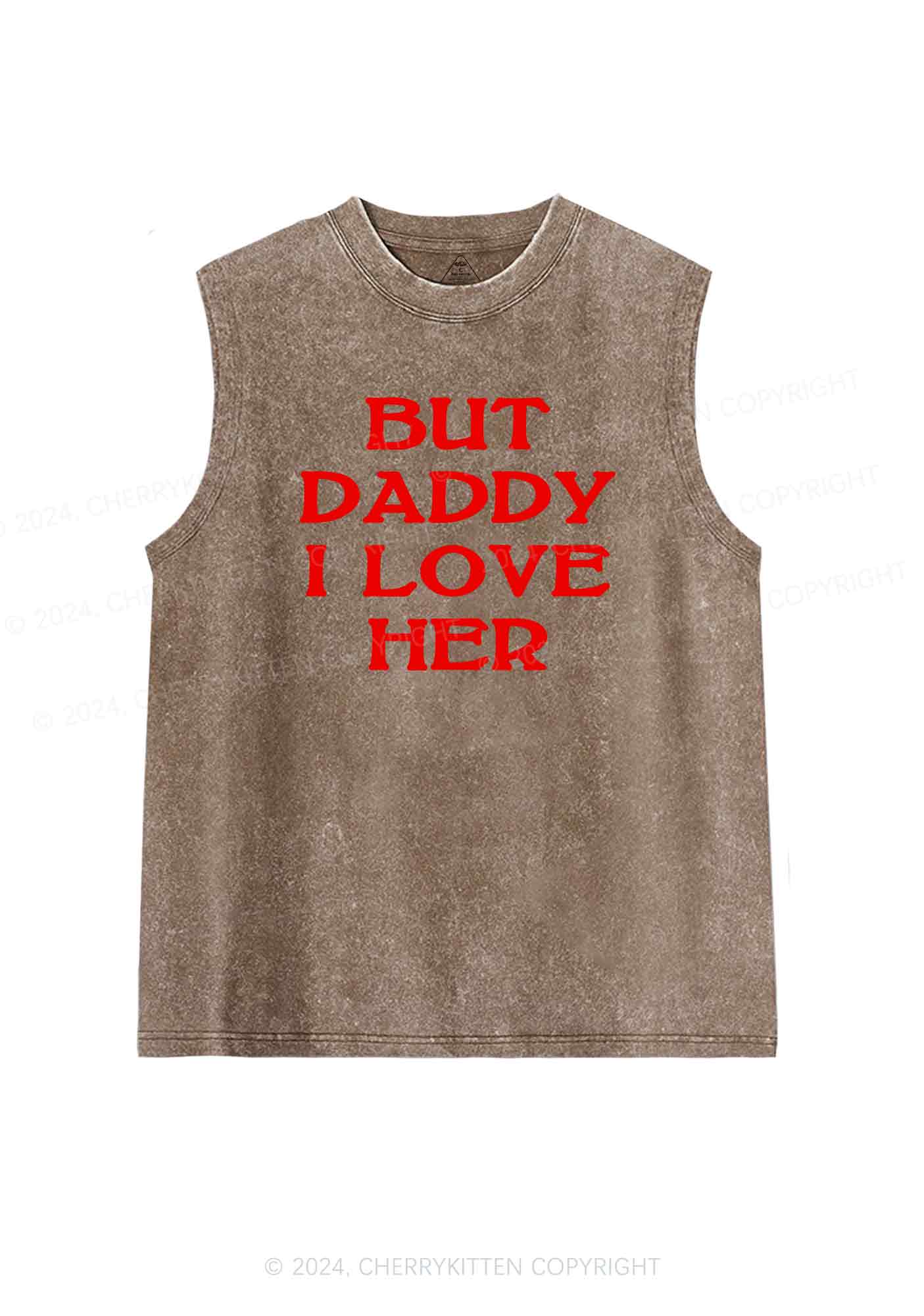 But Daddy I Love Her Y2K Washed Tank Cherrykitten - Image 6