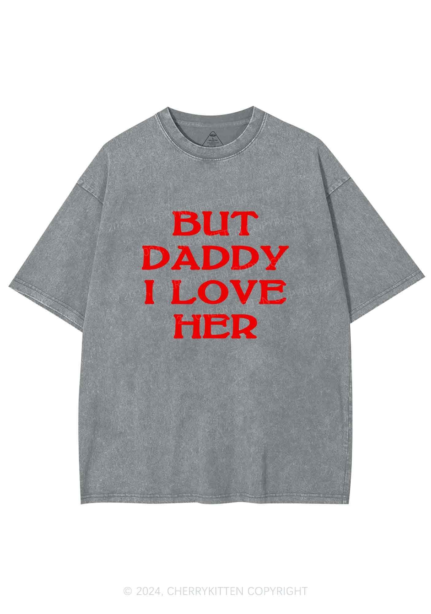 But Daddy I Love Her Y2K Washed Tee Cherrykitten - Image 6