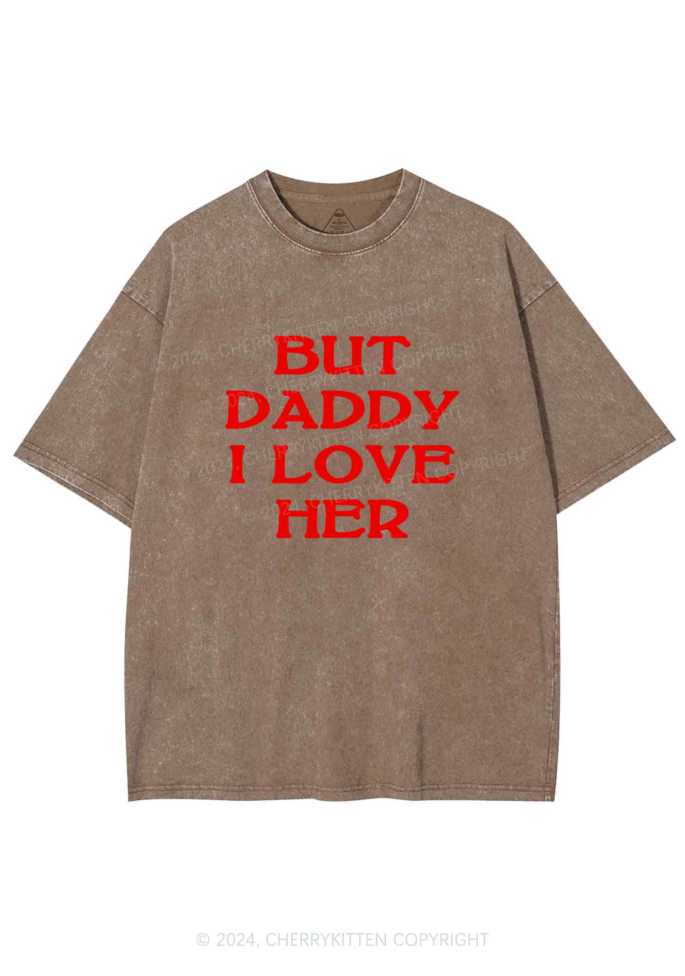 But Daddy I Love Her Y2K Washed Tee Cherrykitten - Image 7