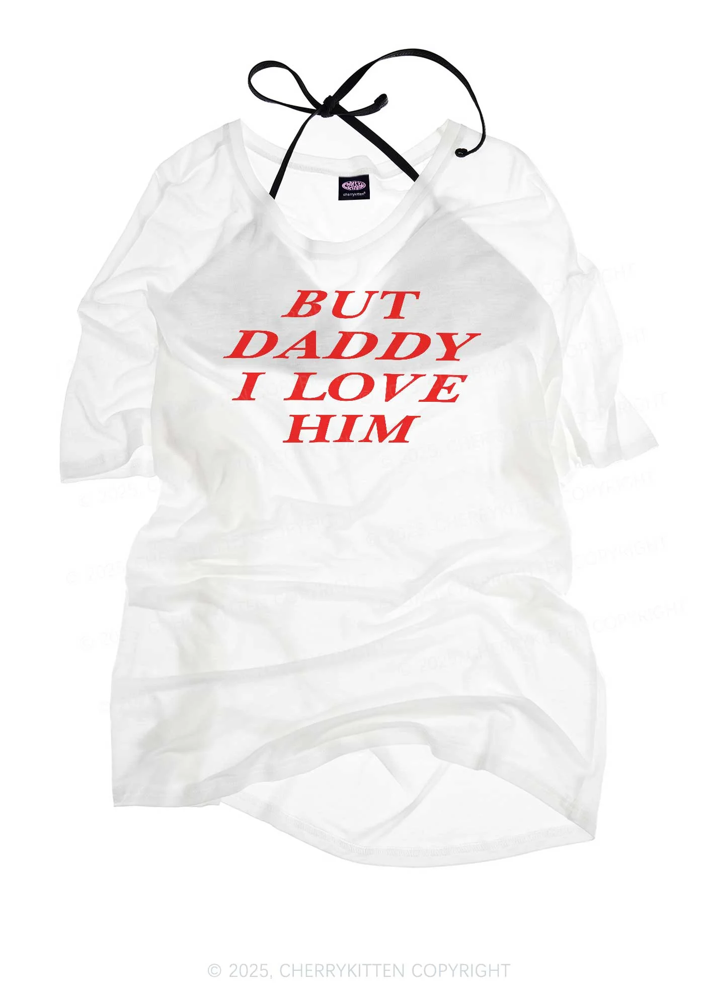 But Daddy I Love Him Pride Y2K Sheer Boyfriend Tee Cherrykitten - Image 3