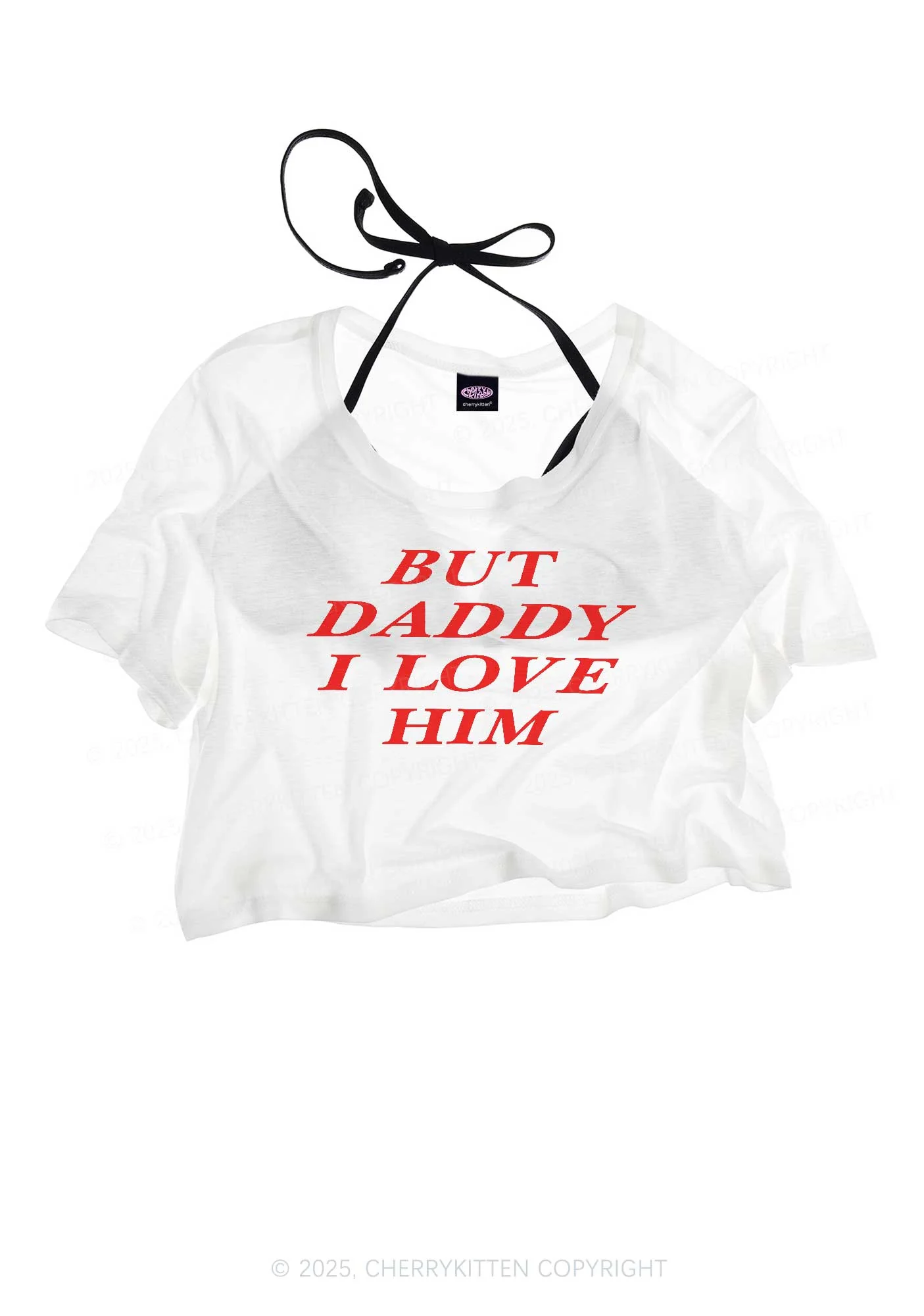 But Daddy I Love Him Pride Y2K Sheer Crop Tee Cherrykitten - Image 3