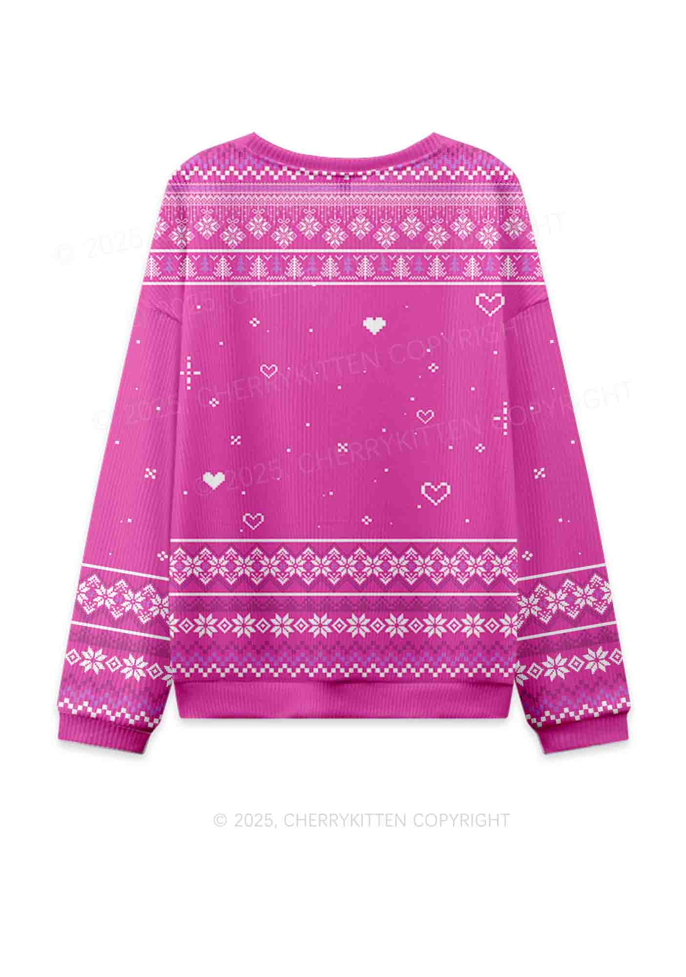 But Daddy I Love Him Y2K Christmas Knit Sweatshirt Cherrykitten - Image 2
