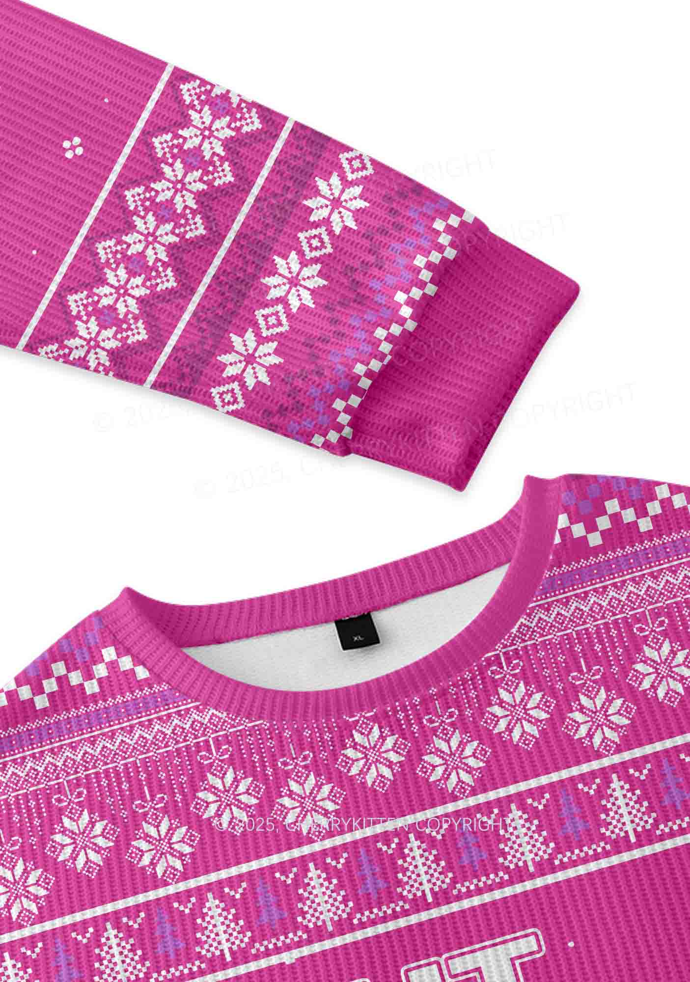 But Daddy I Love Him Y2K Christmas Knit Sweatshirt Cherrykitten - Image 3