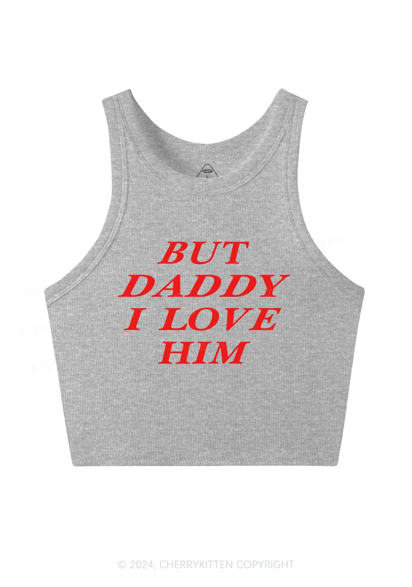 But Daddy I Love Him Y2K Crop Tank Top Cherrykitten - Image 5