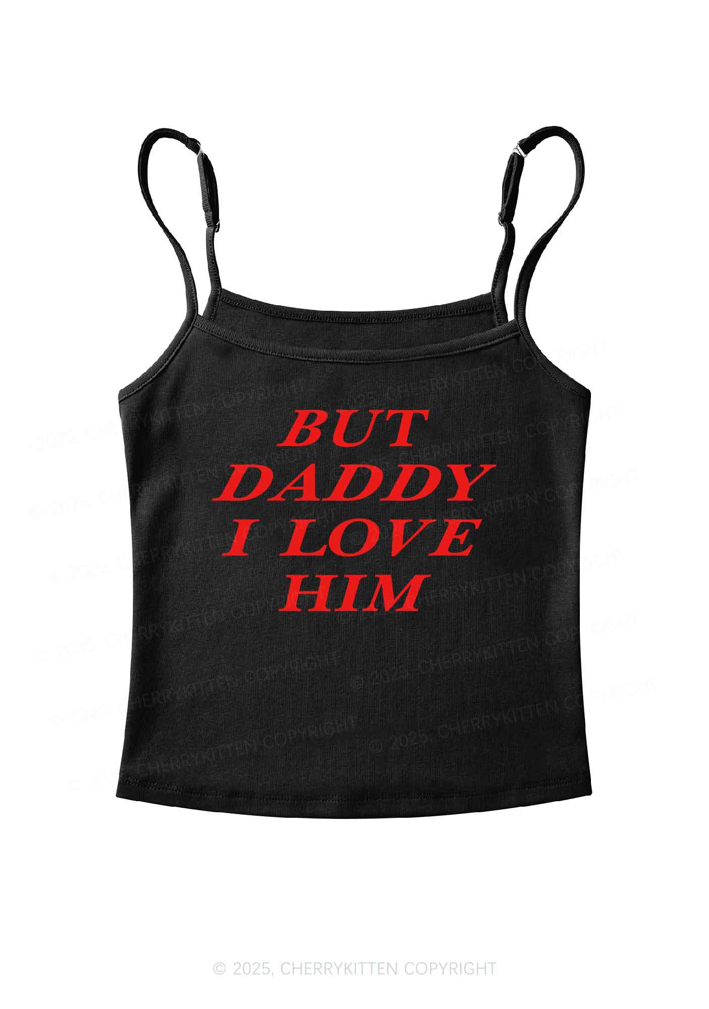 But Daddy I Love Him Y2K Spaghetti Strap Cami Cherrykitten - Image 3