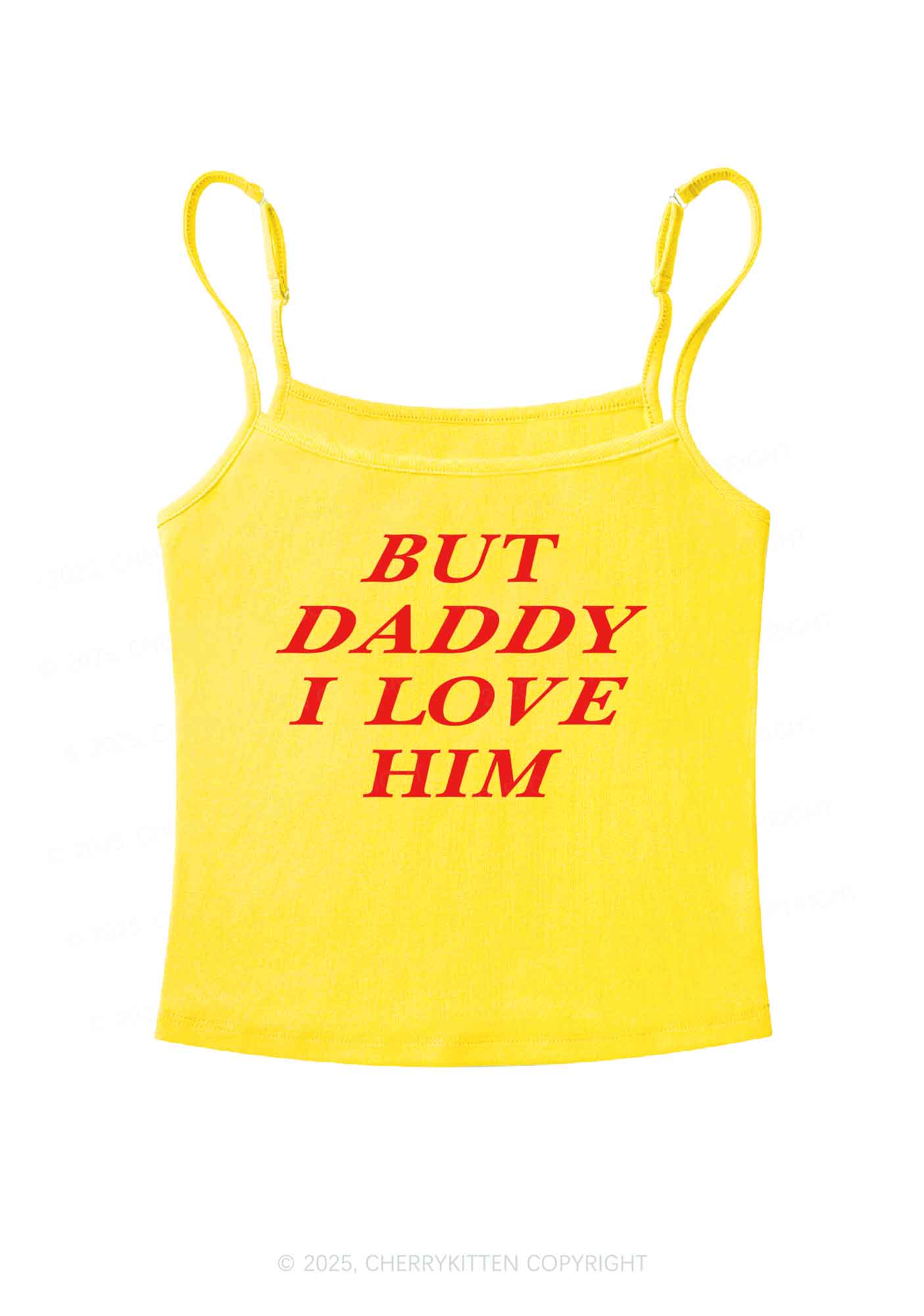 But Daddy I Love Him Y2K Spaghetti Strap Cami Cherrykitten - Image 7