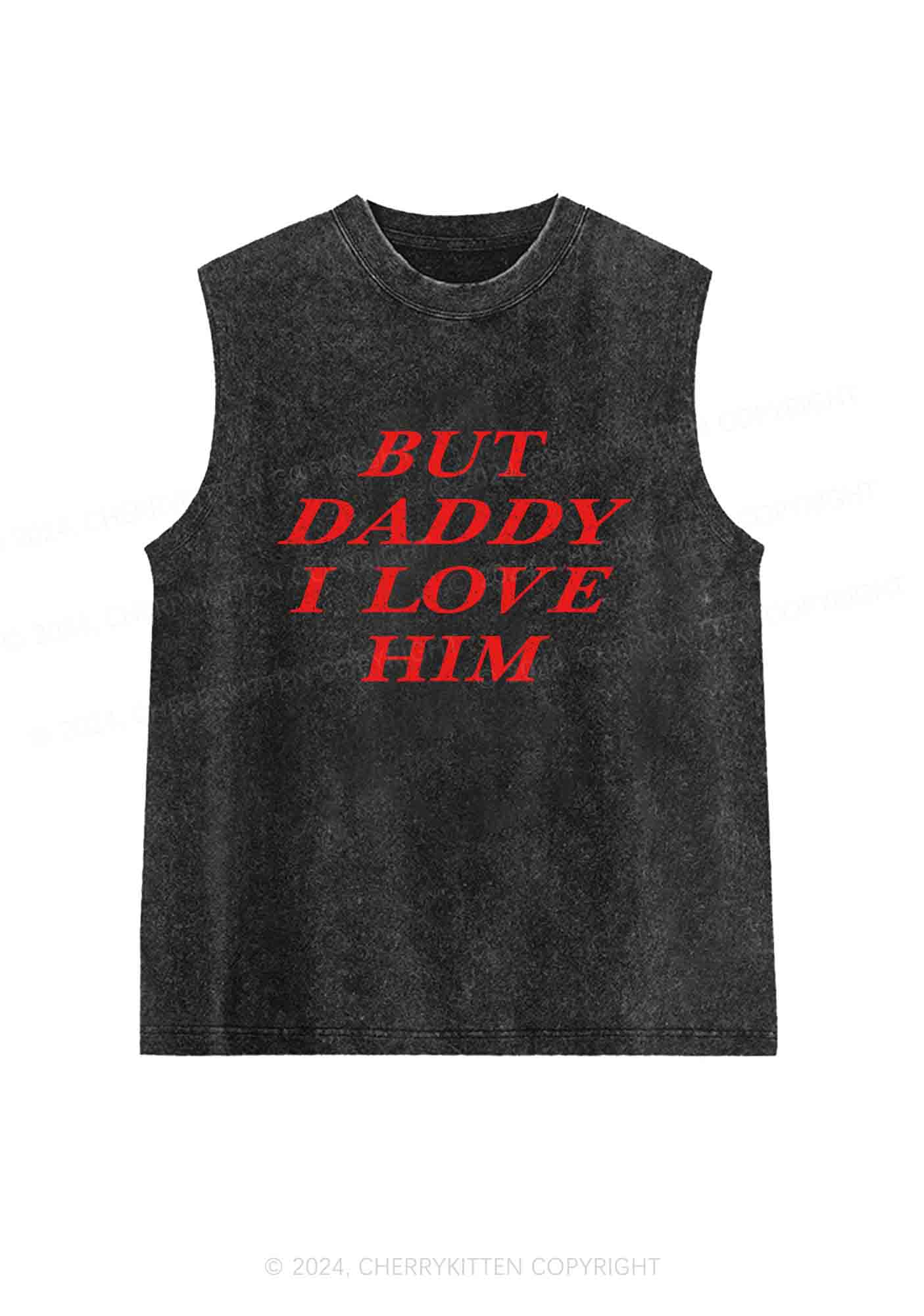 But Daddy I Love Him Y2K Washed Tank Cherrykitten - Image 3