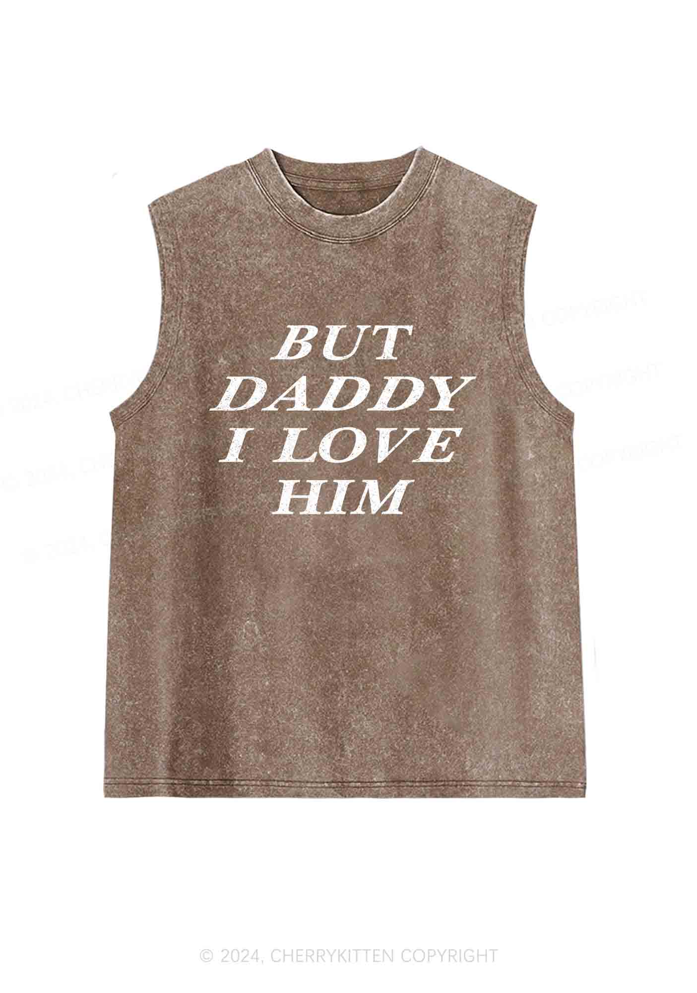 But Daddy I Love Him Y2K Washed Tank Cherrykitten - Image 5