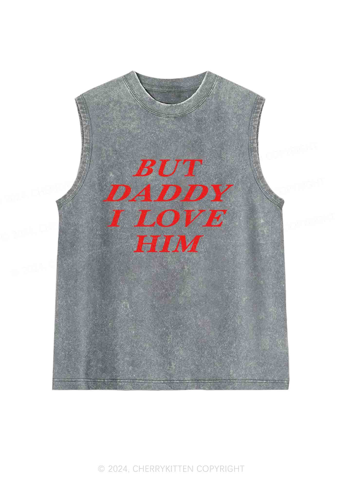 But Daddy I Love Him Y2K Washed Tank Cherrykitten - Image 6
