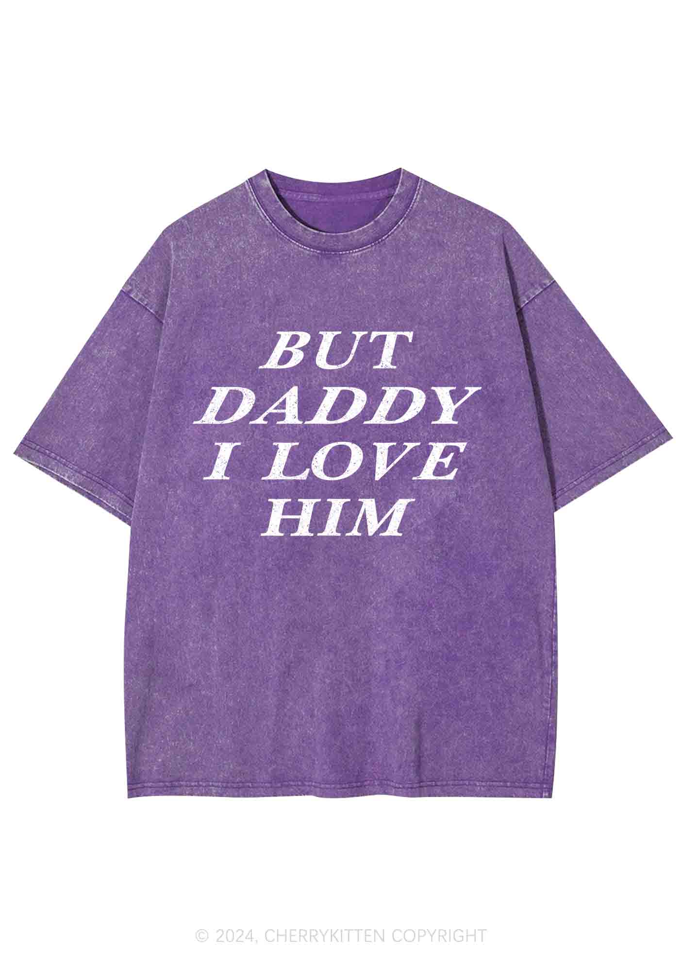 But Daddy I Love Him Y2K Washed Tee Cherrykitten - Image 7