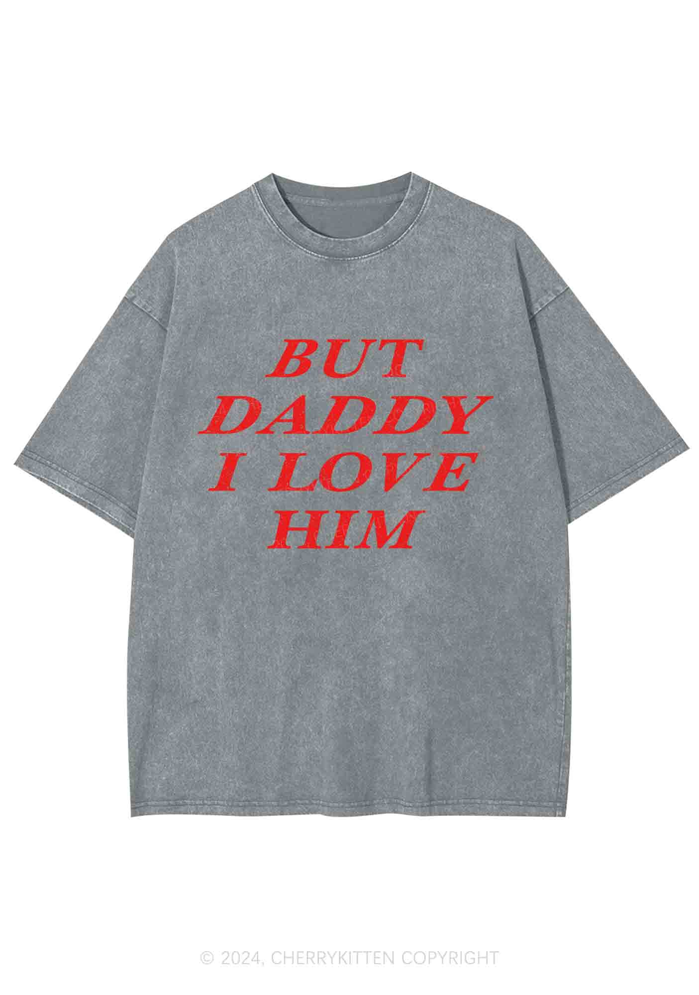 But Daddy I Love Him Y2K Washed Tee Cherrykitten - Image 8