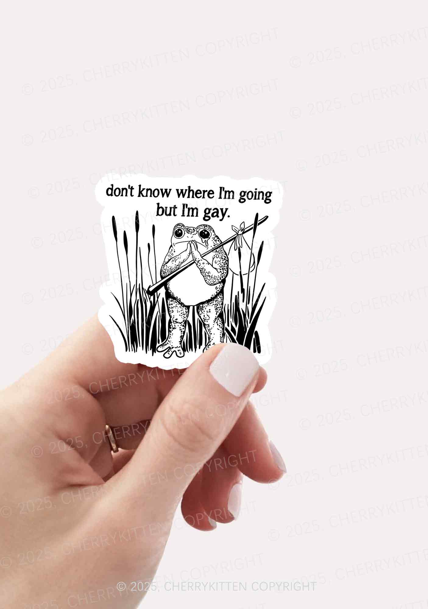 But I Am Gay Frog Pride 1Pc Y2K Sticker Cherrykitten - Image 2