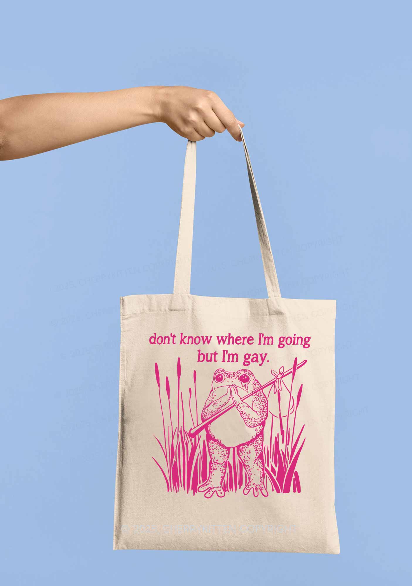 But I Am Gay Frog Pride Y2K Canvas Tote Bag Cherrykitten - Image 2