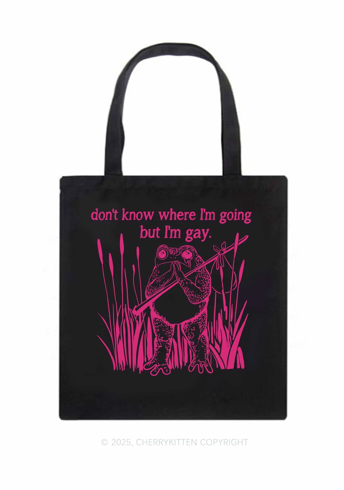 But I Am Gay Frog Pride Y2K Canvas Tote Bag Cherrykitten - Image 3