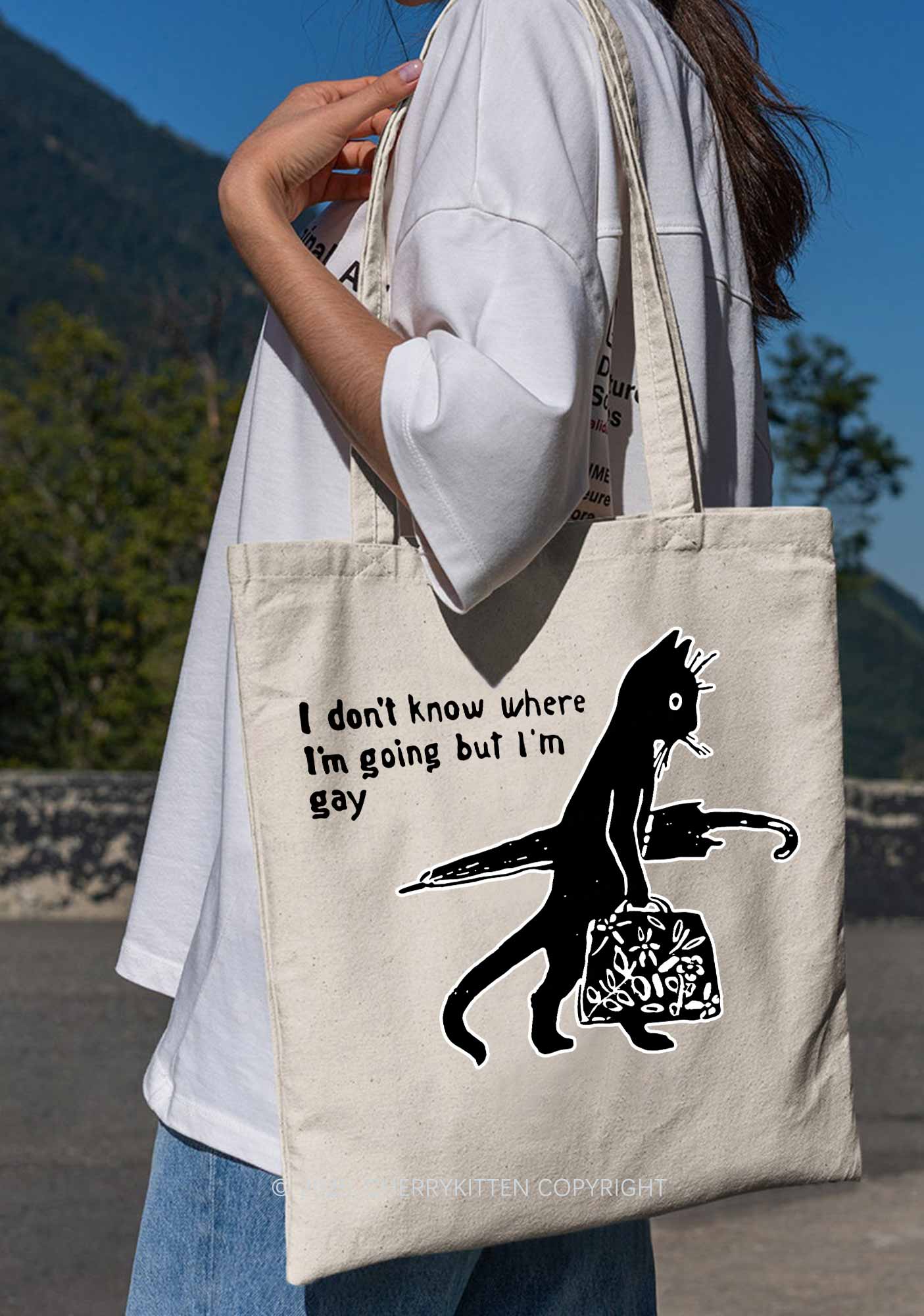 But I Am Gay Pride Y2K Canvas Tote Bag Cherrykitten - Image 2