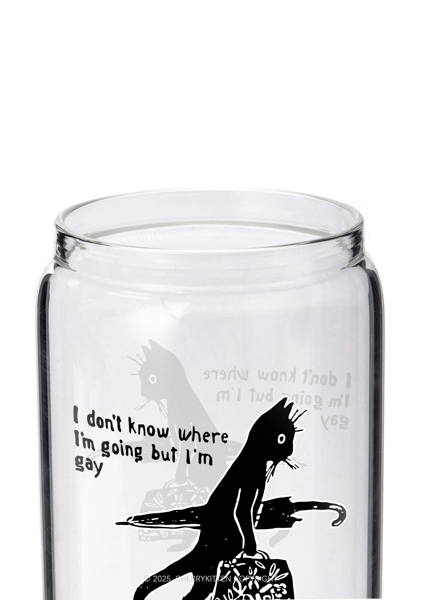But I Am Gay Pride Y2K Printed Glass Cup Cherrykitten - Image 2