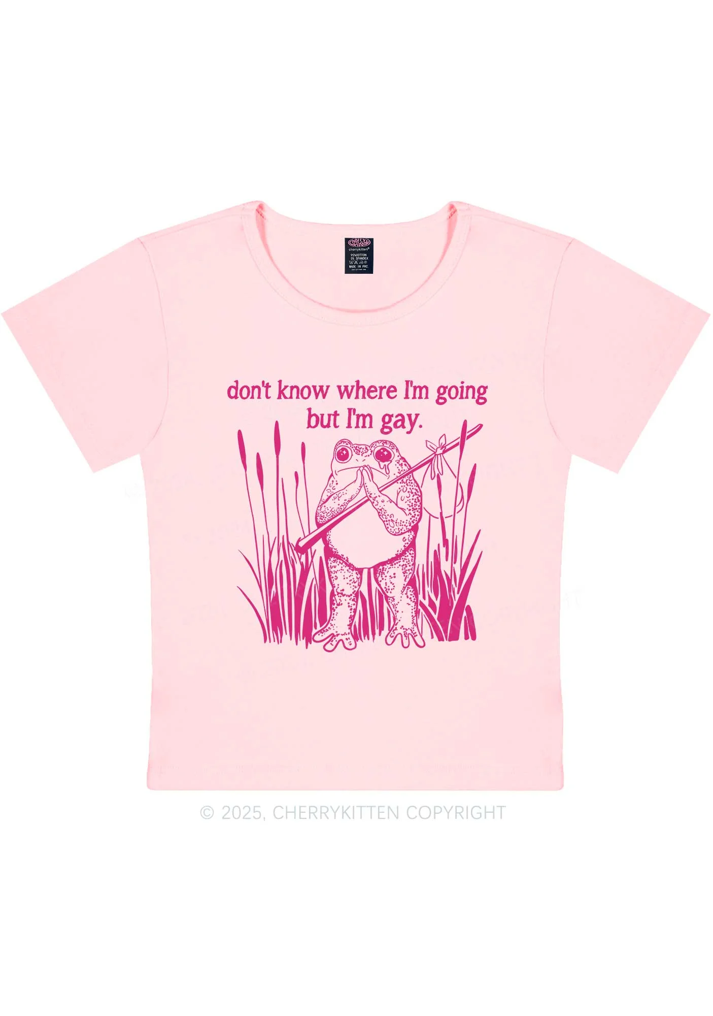 But I Am Gay Frog Pride Y2K Baby Tee Cherrykitten - Image 11