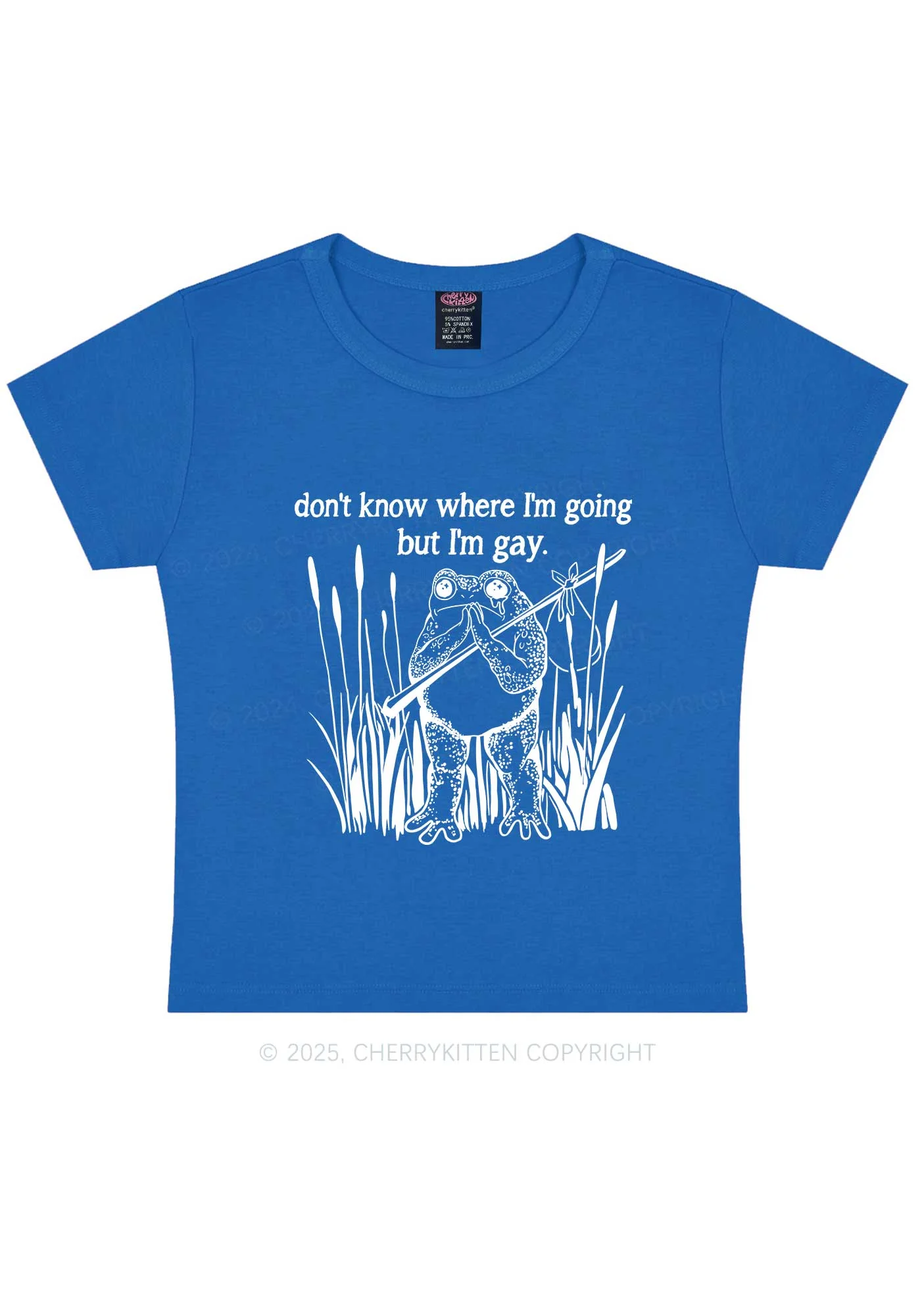 But I Am Gay Frog Pride Y2K Baby Tee Cherrykitten - Image 8