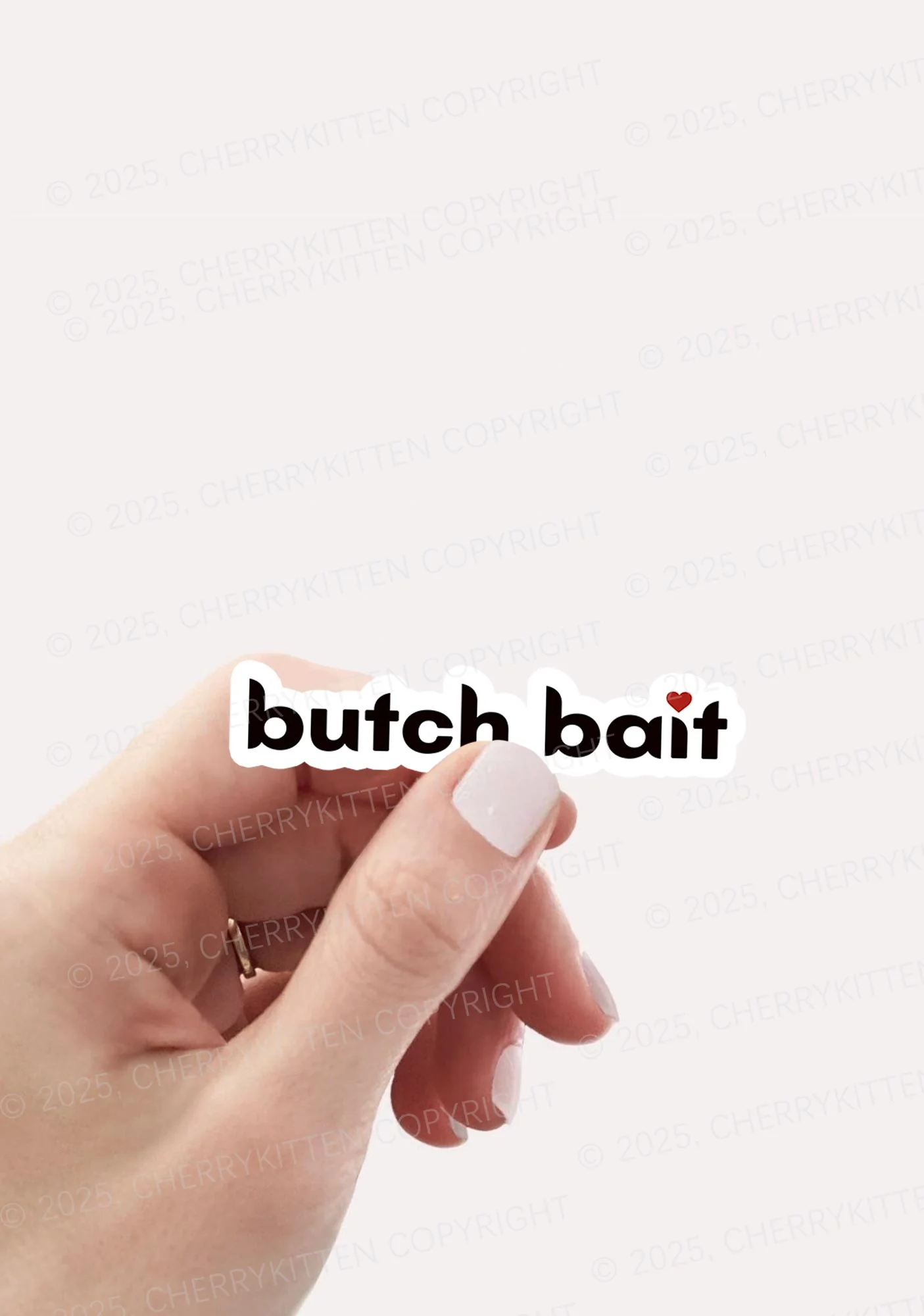 Butch Bait Heart Pride 1Pc Y2K Sticker Cherrykitten - Image 2