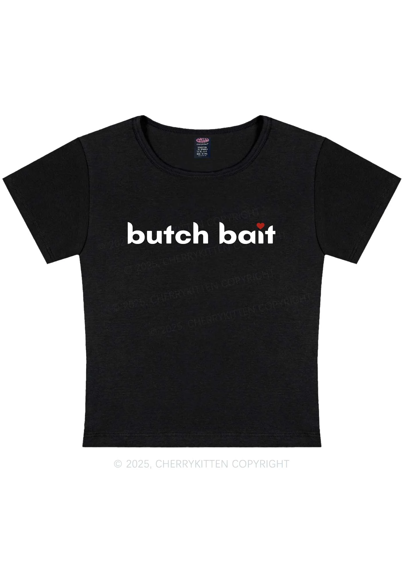 Butch Bait Heart Y2K Baby Tee Cherrykitten - Image 4