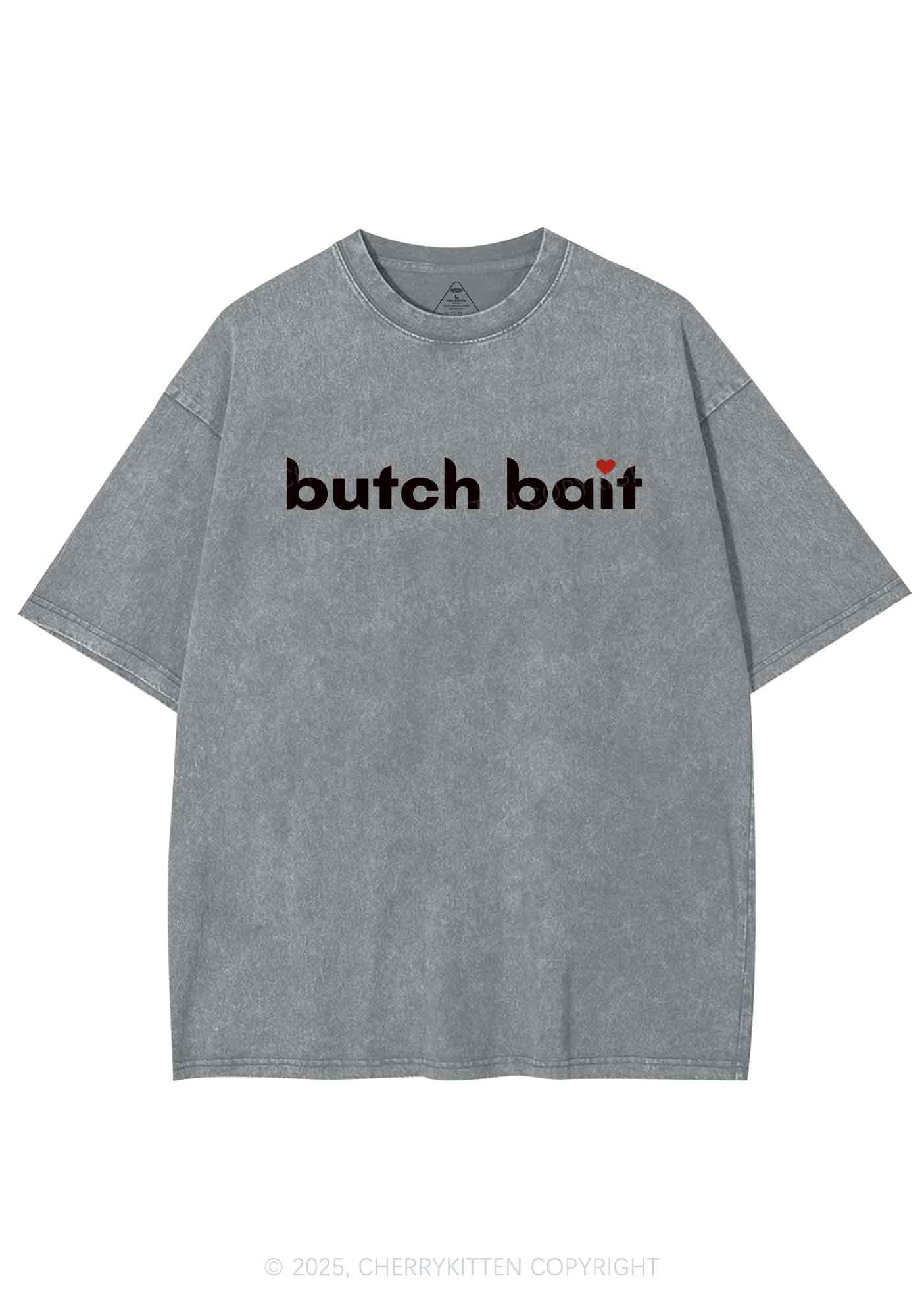 Butch Bait Heart Y2K Shirts Washed Tee Cherrykitten - Image 8